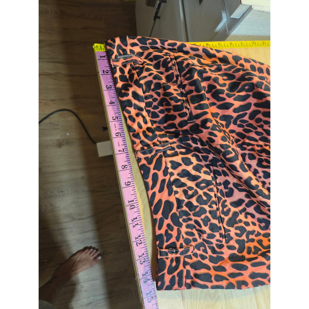 Scotch & Soda Maison Scotch L'Amour Tous jour orange tone animal print pant 28"