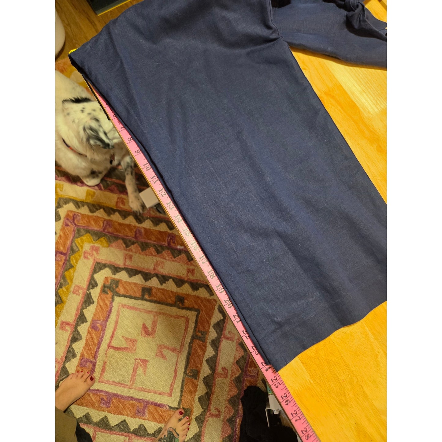 J.Crew size 6 navy blue sleeveless wide leg jumpsuit elasticated Pockets cotton
