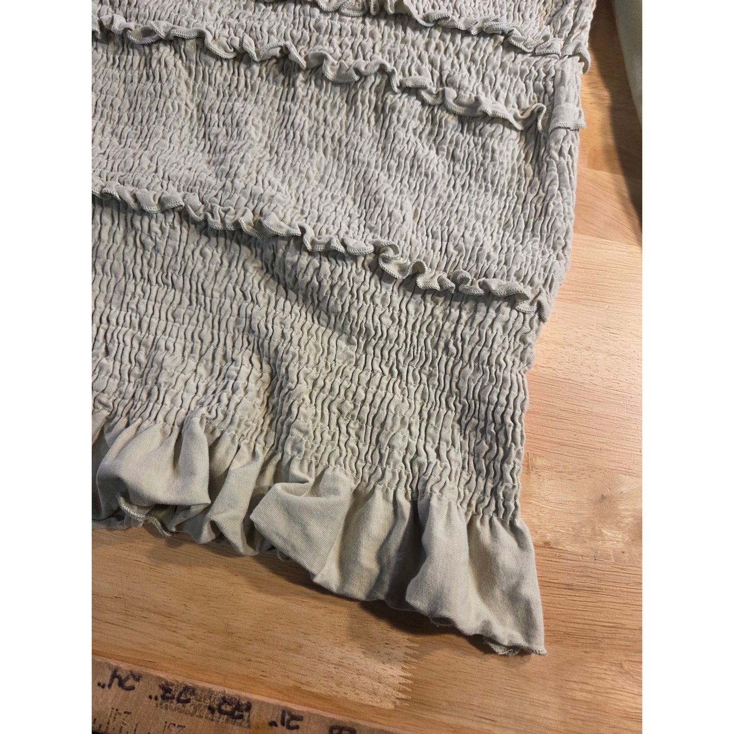 Top Shop Mint Green Elastic Bodycon Dress Puff Sleeve Cold Shoulder Cotton 10