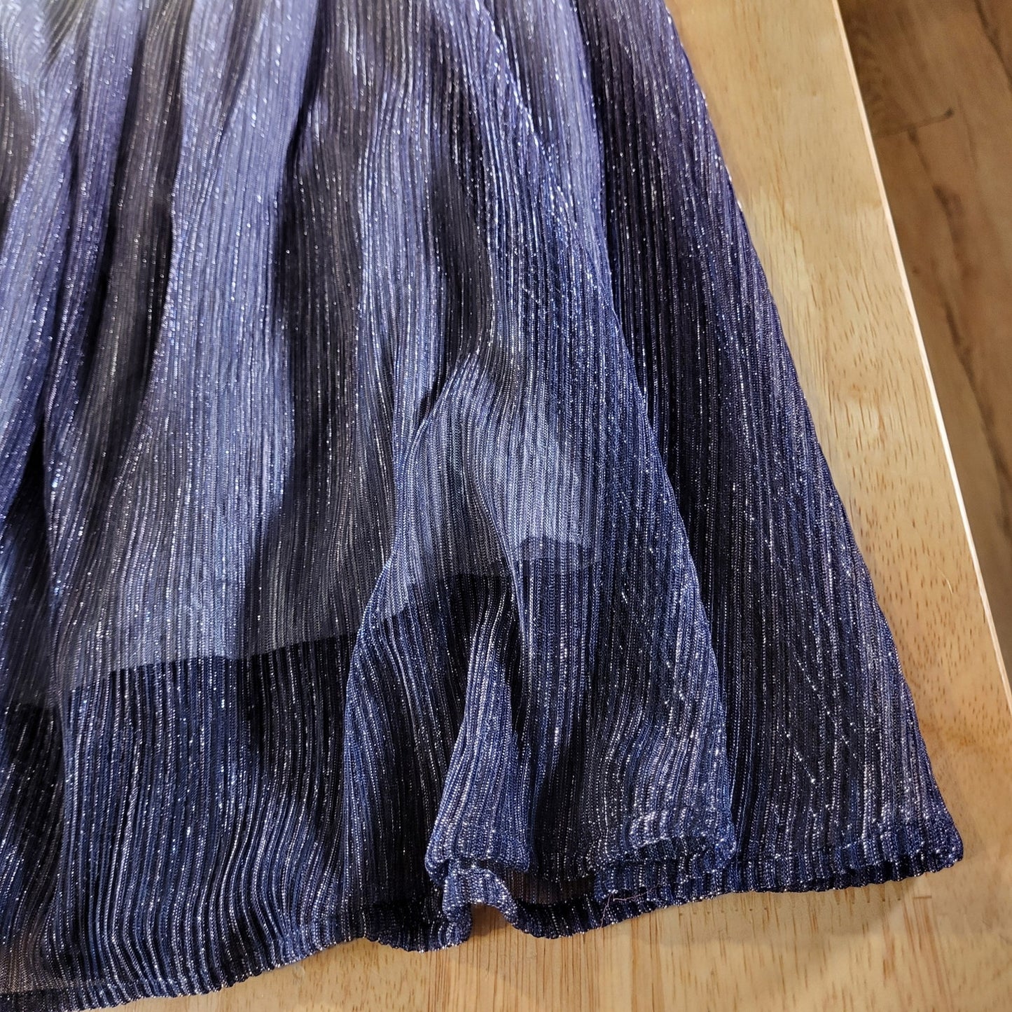 Traffic People Purple Metallic Ombre Sleeveless Empire Stretch Tea Length S
