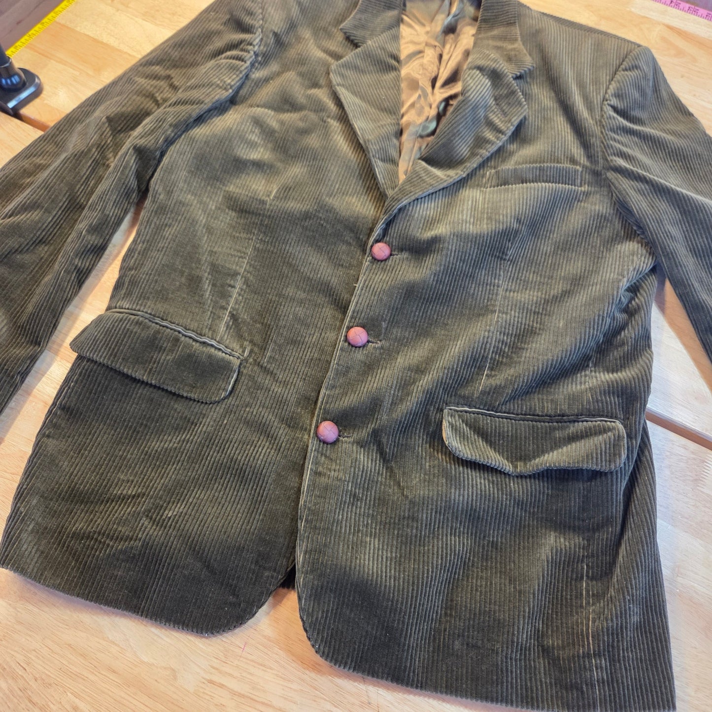 Banana Republic green corduroy large 100% cotton blazer Brown button pocket