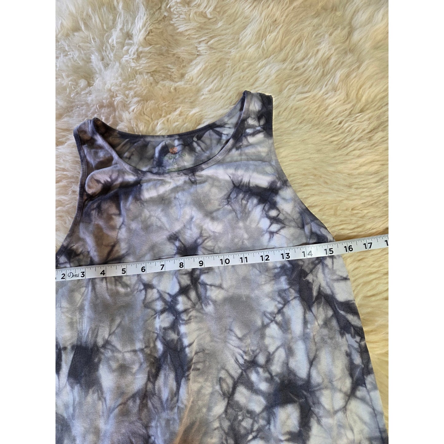 Tangerine Gray Tie Dyed Tank Top Active Wear Large