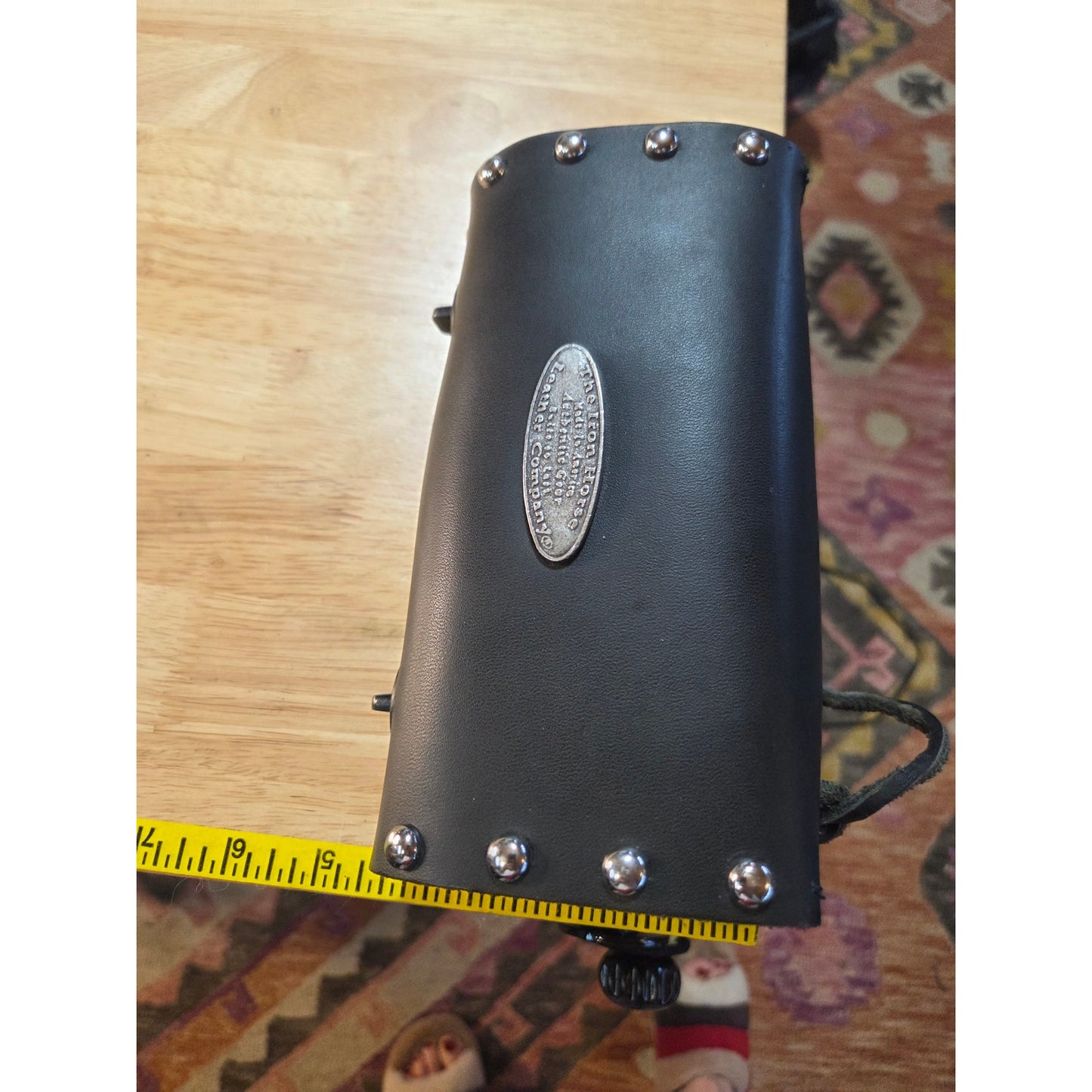 The Iron Horse leather company made in America motorcycle bag black leather