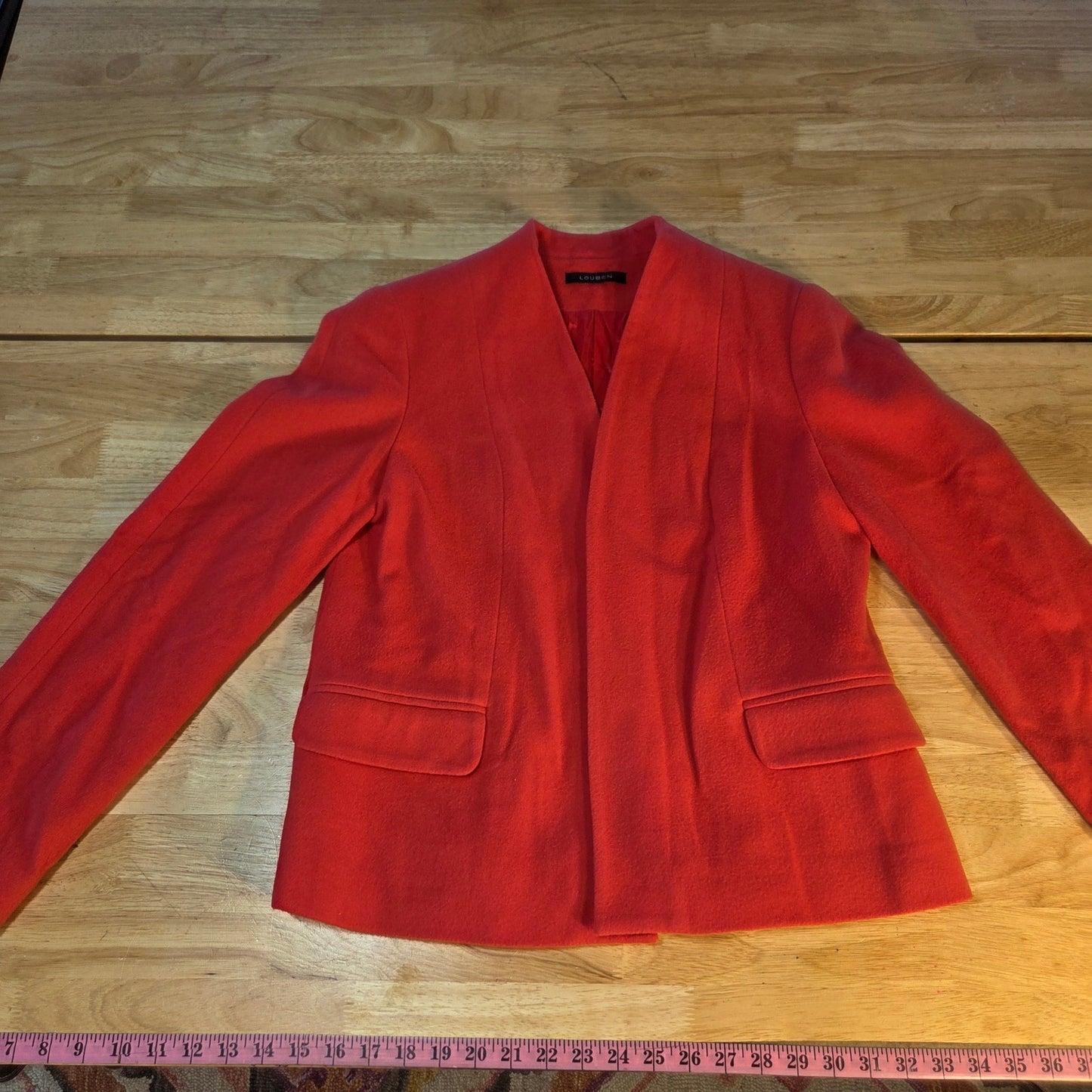 Loubin red cashmere wool blend jacket vintage waist cut 20" pit to pit size 8