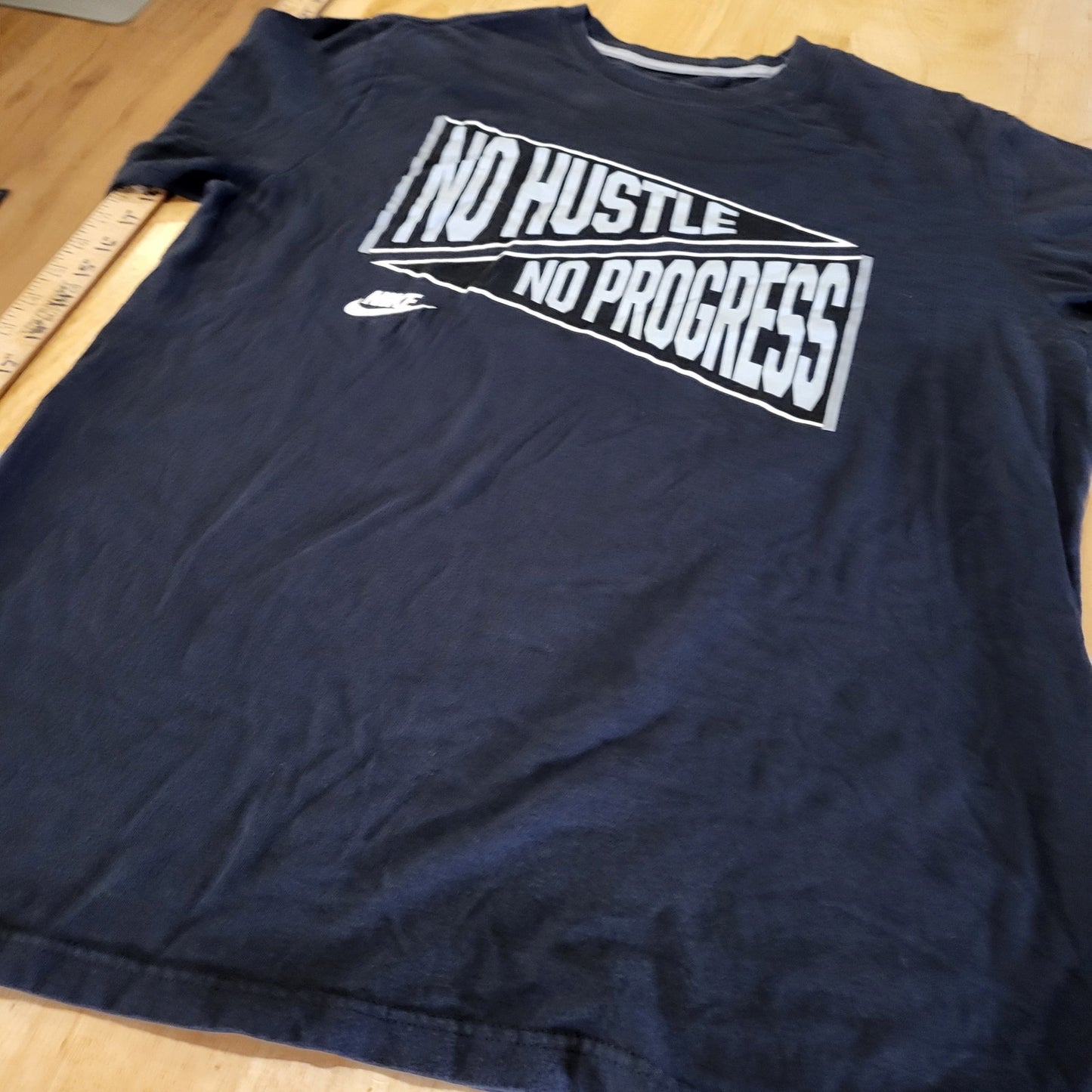 Nike No Hustle No Progress Black Graphic T-shirt Size Large