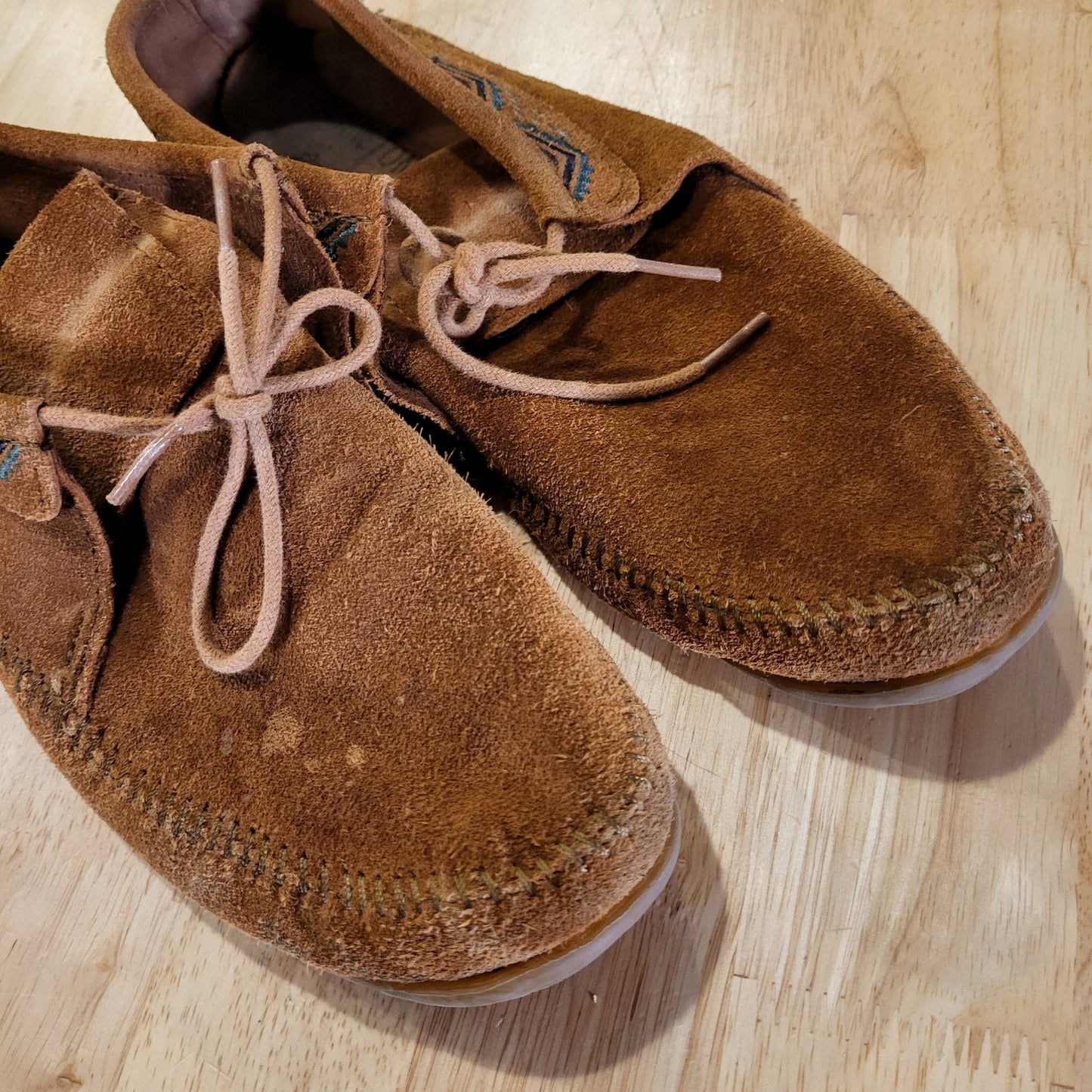 Minnetonka Brown Suede Leather Ankle Moccasins Size 11