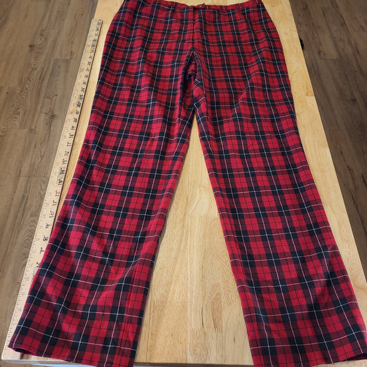Jones New York Sport Stretch 14 Red Plaid Tartan Cigarette Pants