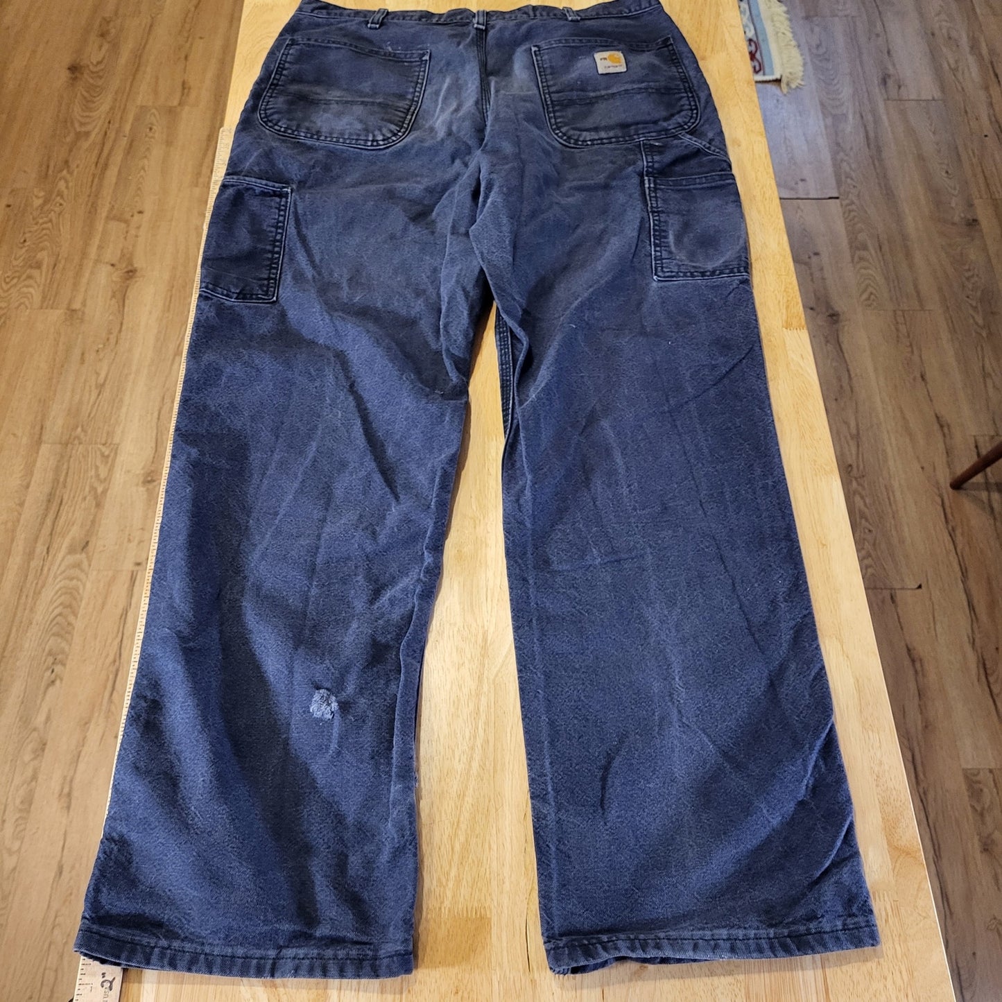 Carhartt Cat 2 2112 Fire Resistant Blue Work Pants 34x32 Lived In Distressing