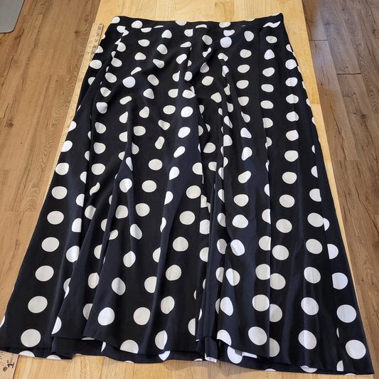 Black & White Wide Leg Capri Pants Elastic Waist 18/20W 38" Waist