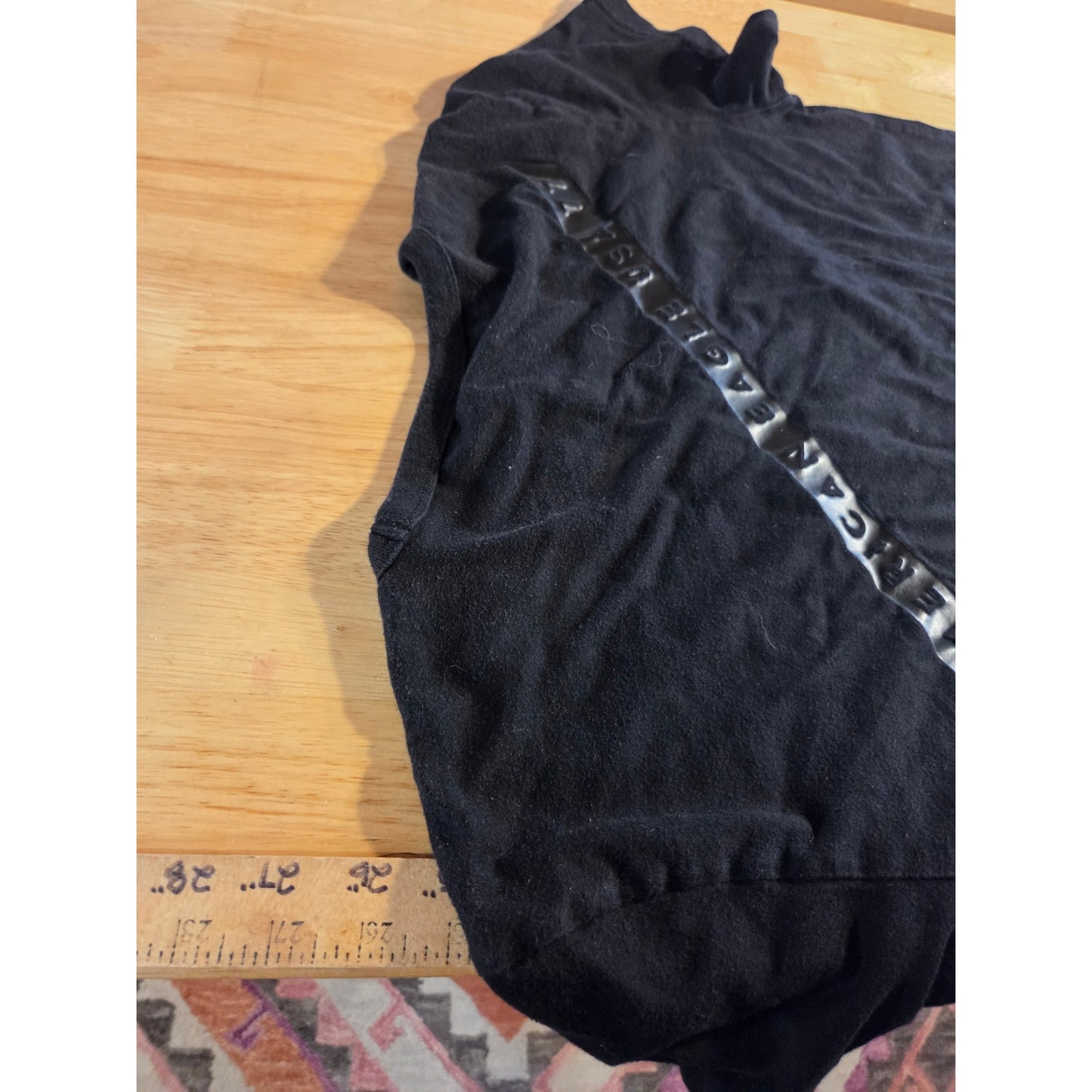 Vintage American Eagle black T-shirt front and back logo black on black small