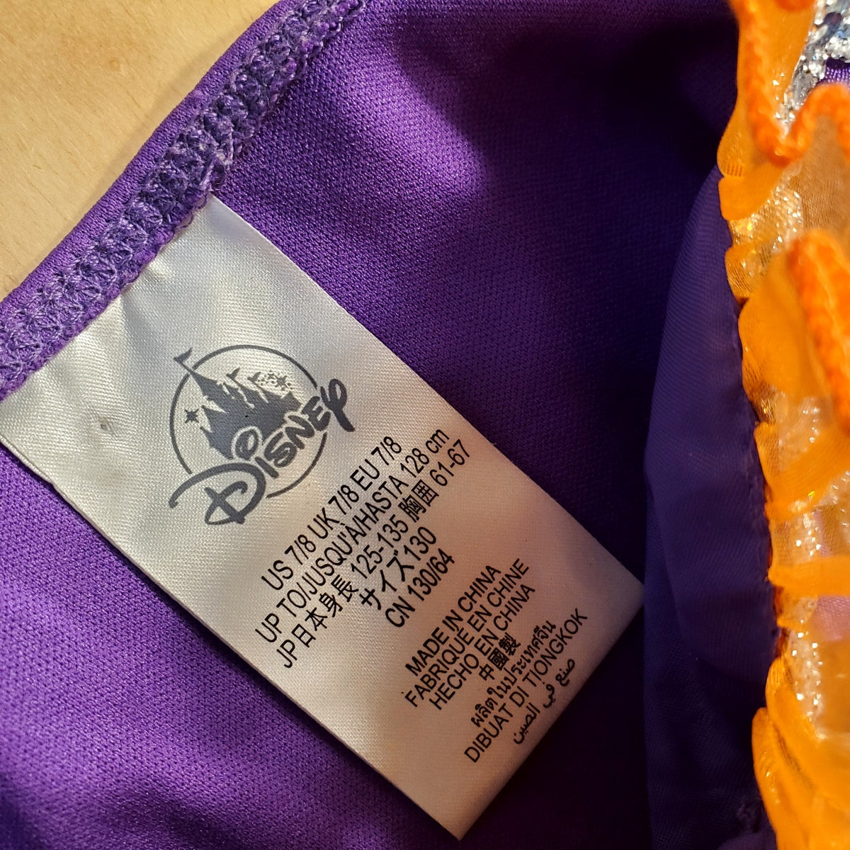 Disney Store witch Minnie Mouse costume purple orange glitter size 7/8 (no hat)