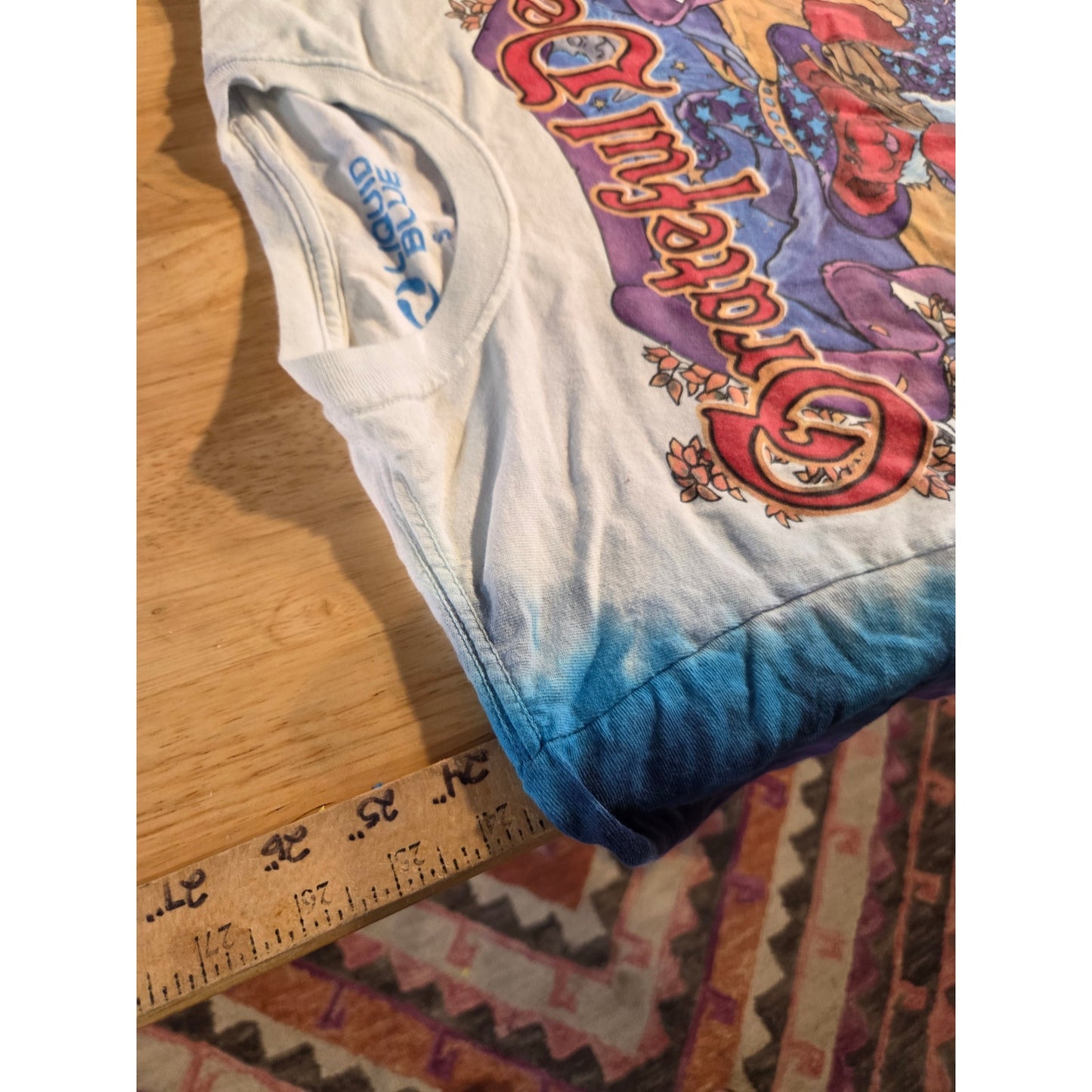 Vintage Liquid Blue Tie Dyed The Grateful Dead Terrapin Moon Sm Purple Blue
