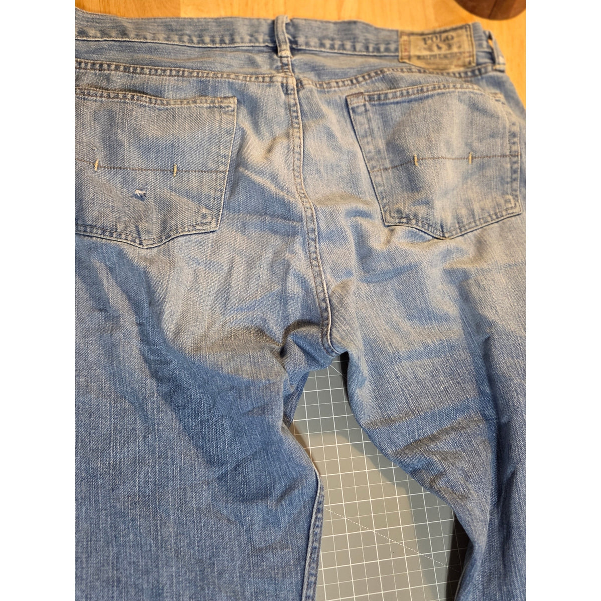 Polo Ralph Lauren classic fit 867 light wash heavily worn 40 100% cotton