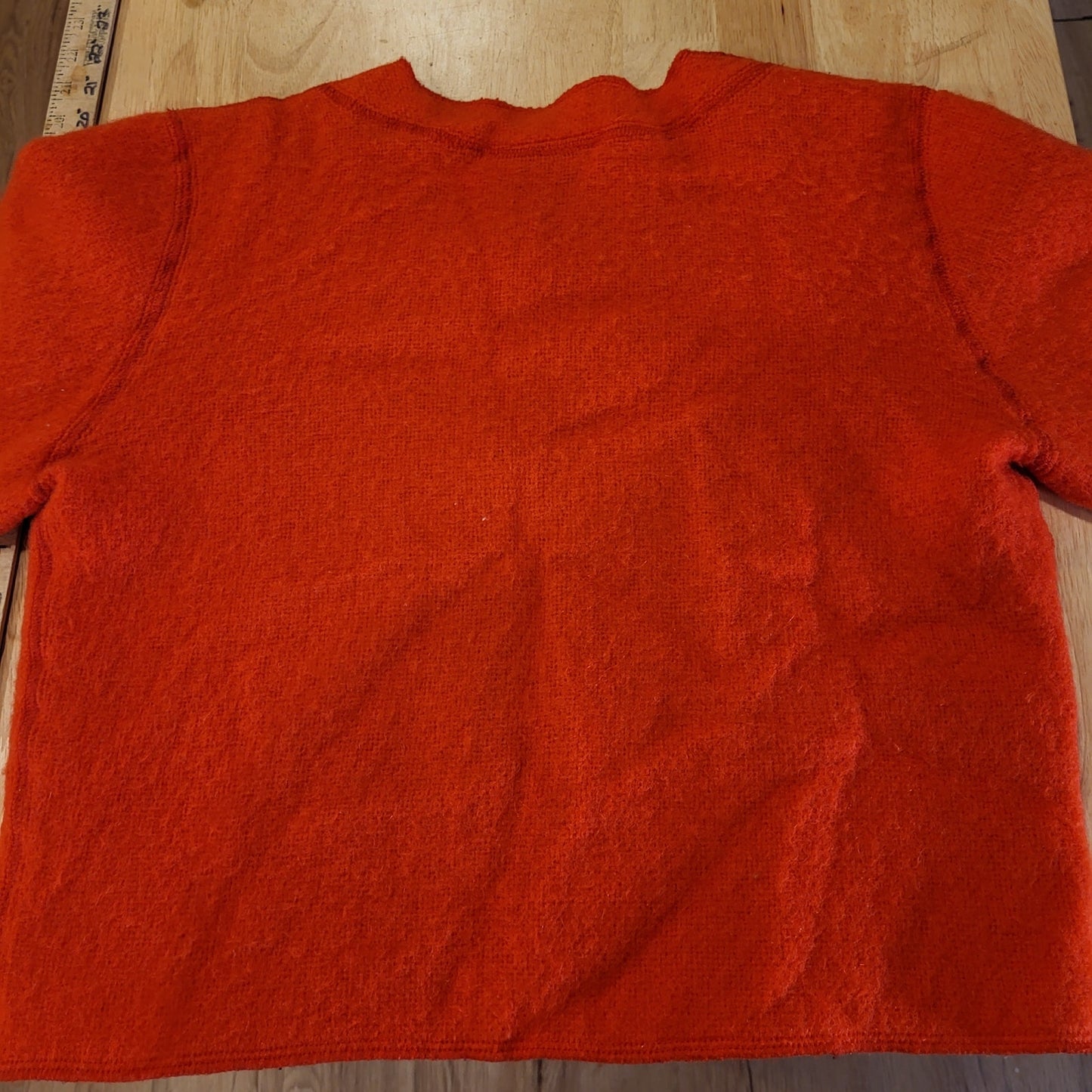 Vintage Doncaster 100% Wool Red Sweater Button Detail Size 4 21" P2P