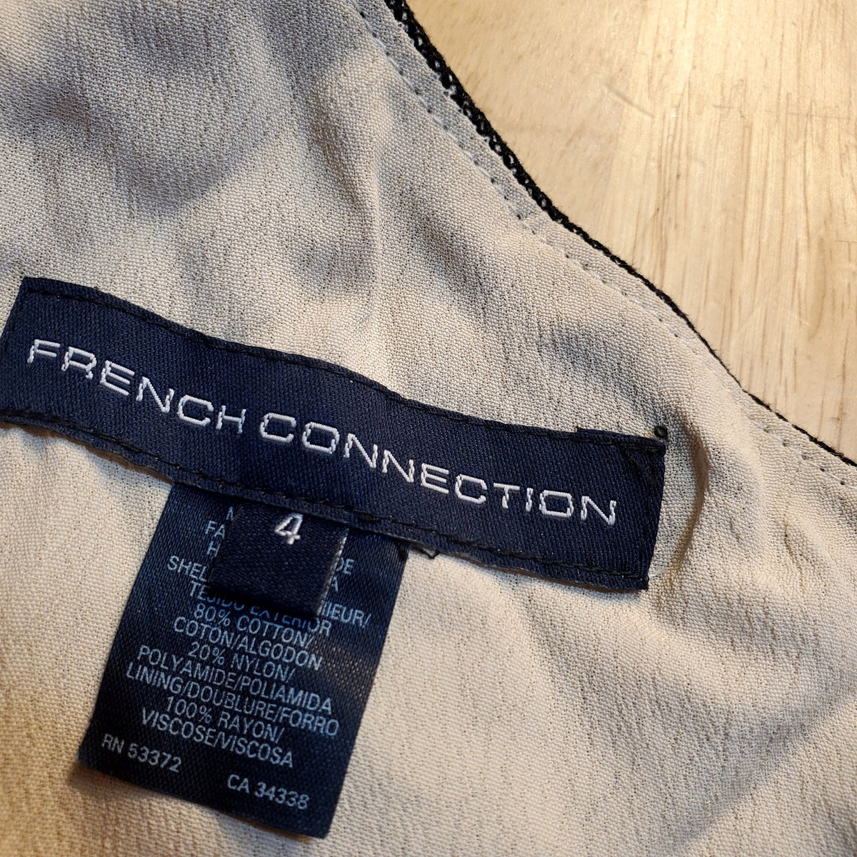 French Connection Size 4 One Shoulder Heavily Embroidered Mesh Lined Dress
