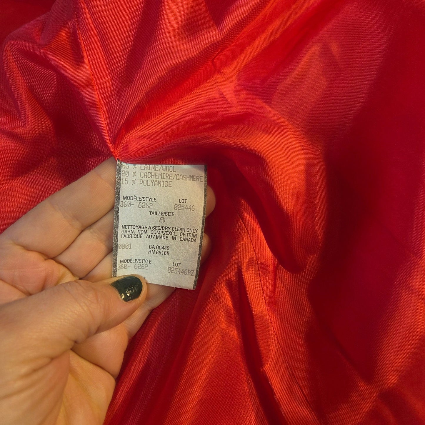 Loubin red cashmere wool blend jacket vintage waist cut 20" pit to pit size 8