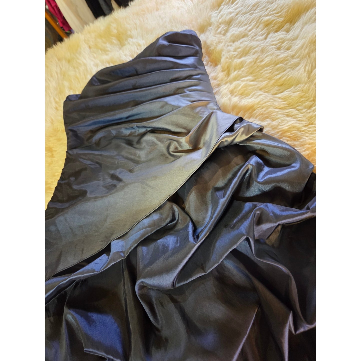 Onyx Nite blue metallic ombre gathered sleeveless tube dress Mini size 12