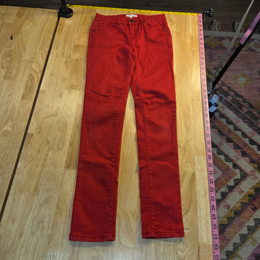 Copper Key Red Size 10 Straight Leg Skinny Jeans 10" Rise 24" Waist