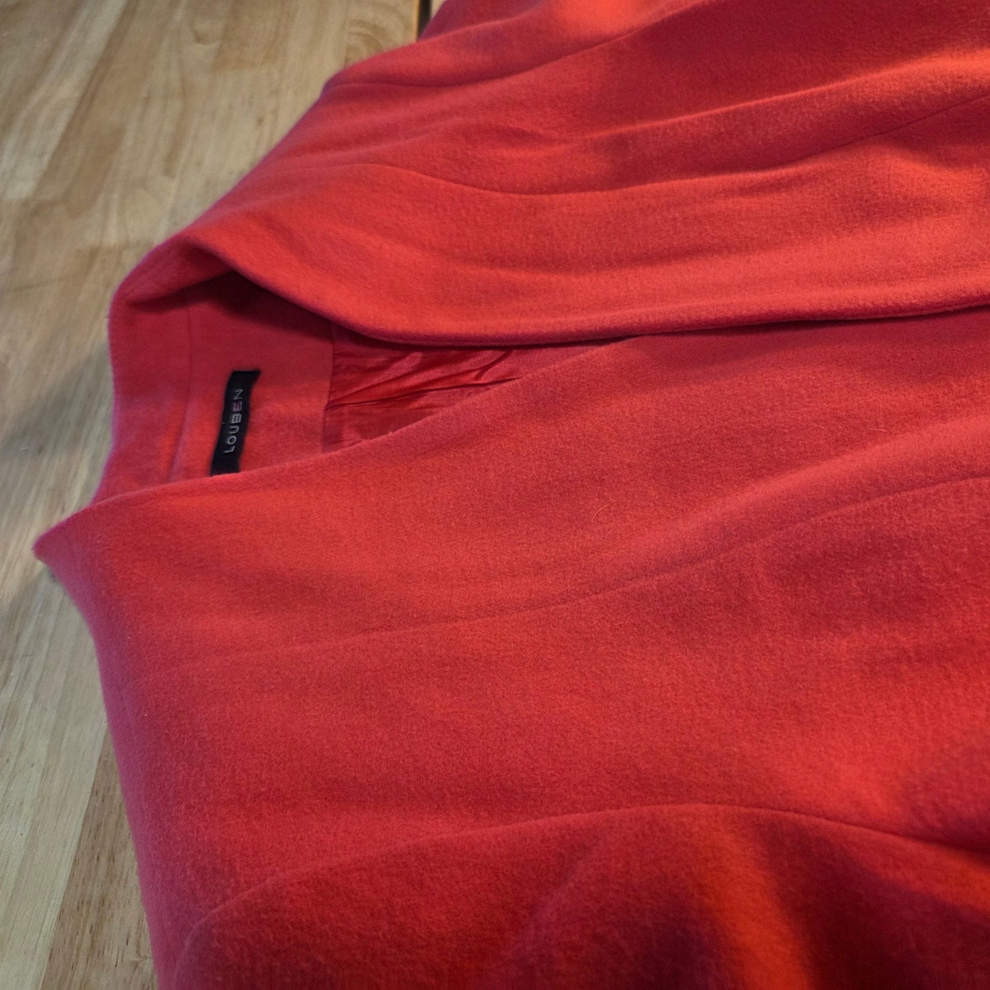 Loubin red cashmere wool blend jacket vintage waist cut 20" pit to pit size 8