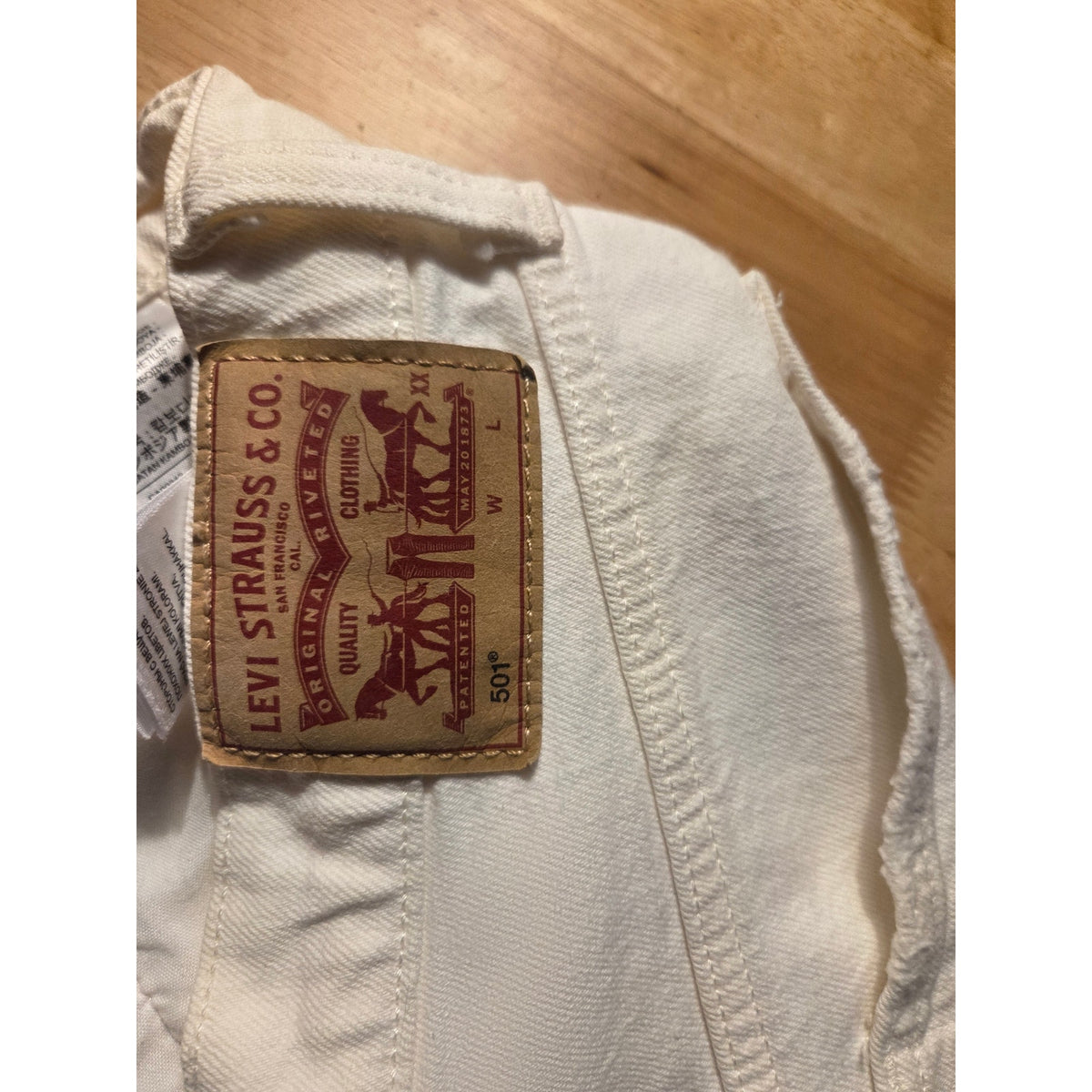 Levi's white cut off denim jeans shorts 27 w