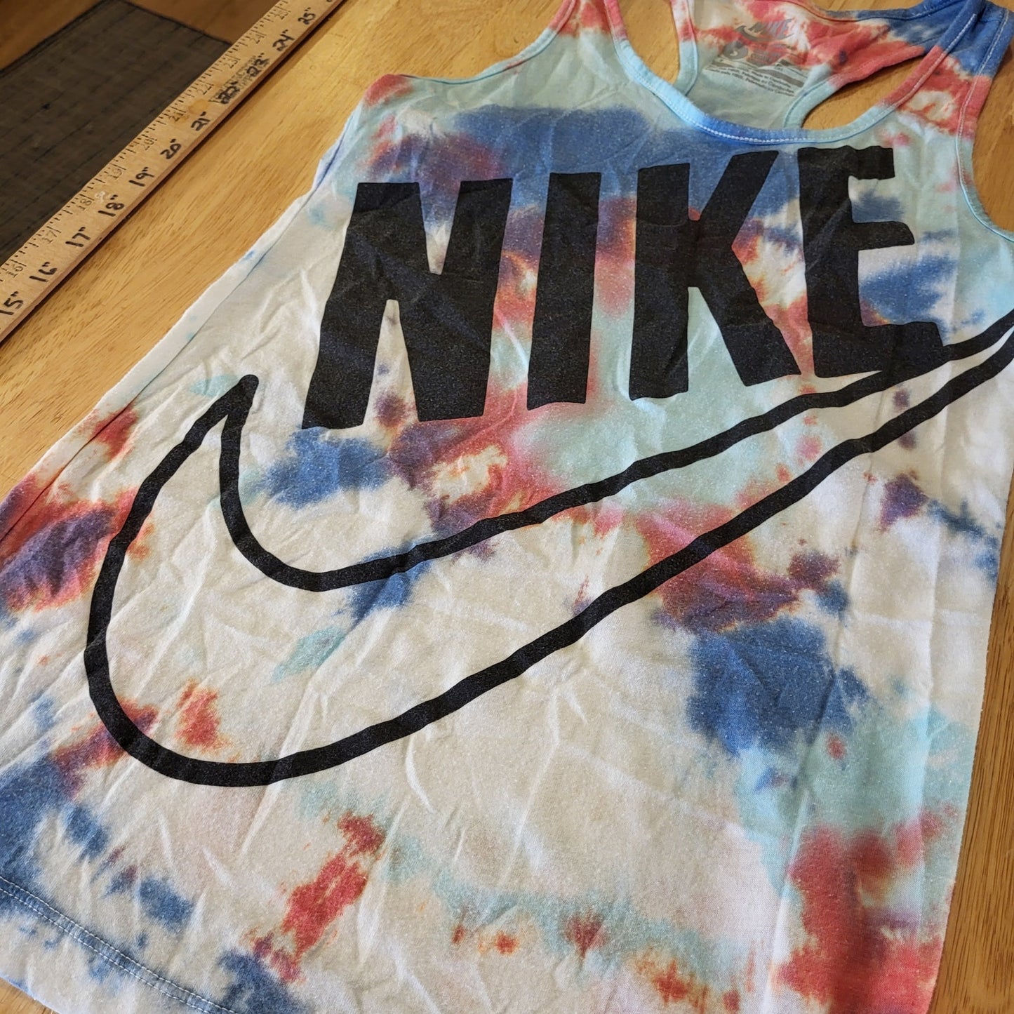 Nike Red White & Blue Tie Dye Tank Small USA 15" P2P