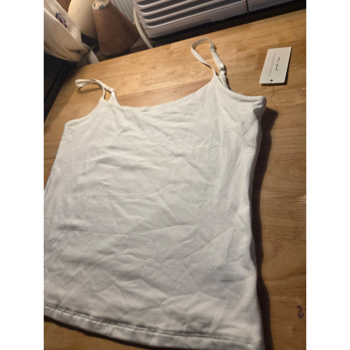 New with tags Luxe Classics pink rose white tank top double lined large