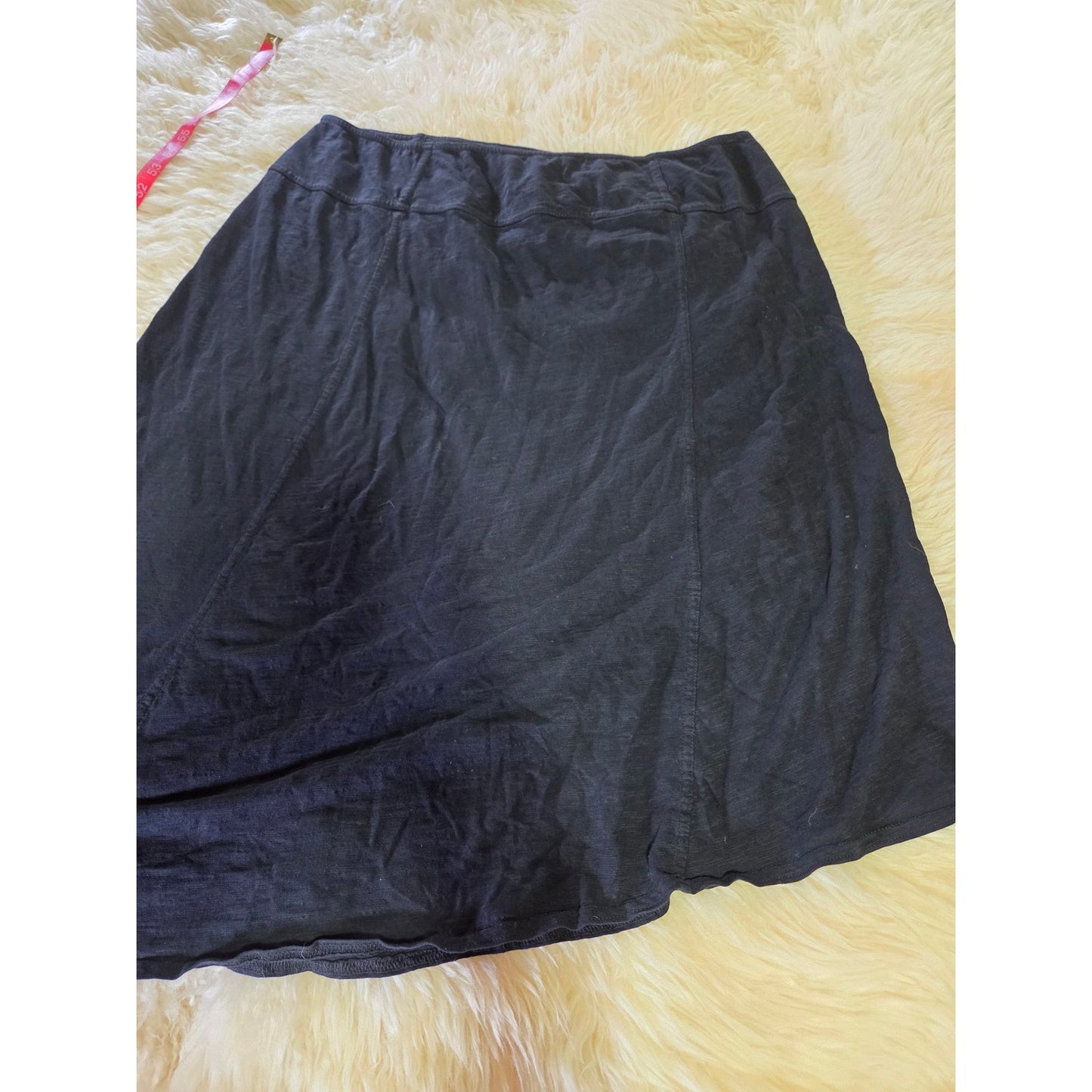 Prana black jersey knit asymmetrical t-shirt skirt Shin length black XL