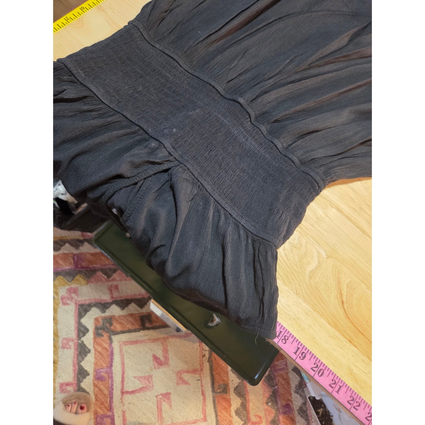 SO brand black wide leg jumpsuit elasticated waist sleeveless button Pockets LG