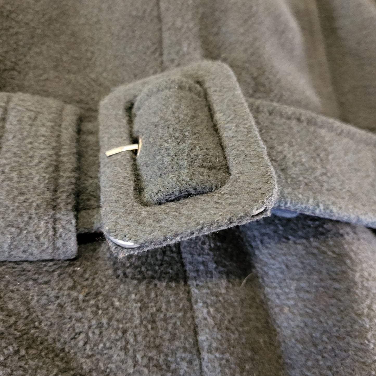 B.B. Dakota Wool Blend Mid Length Fleece Gray Pocket Epaulette (See belt wear)