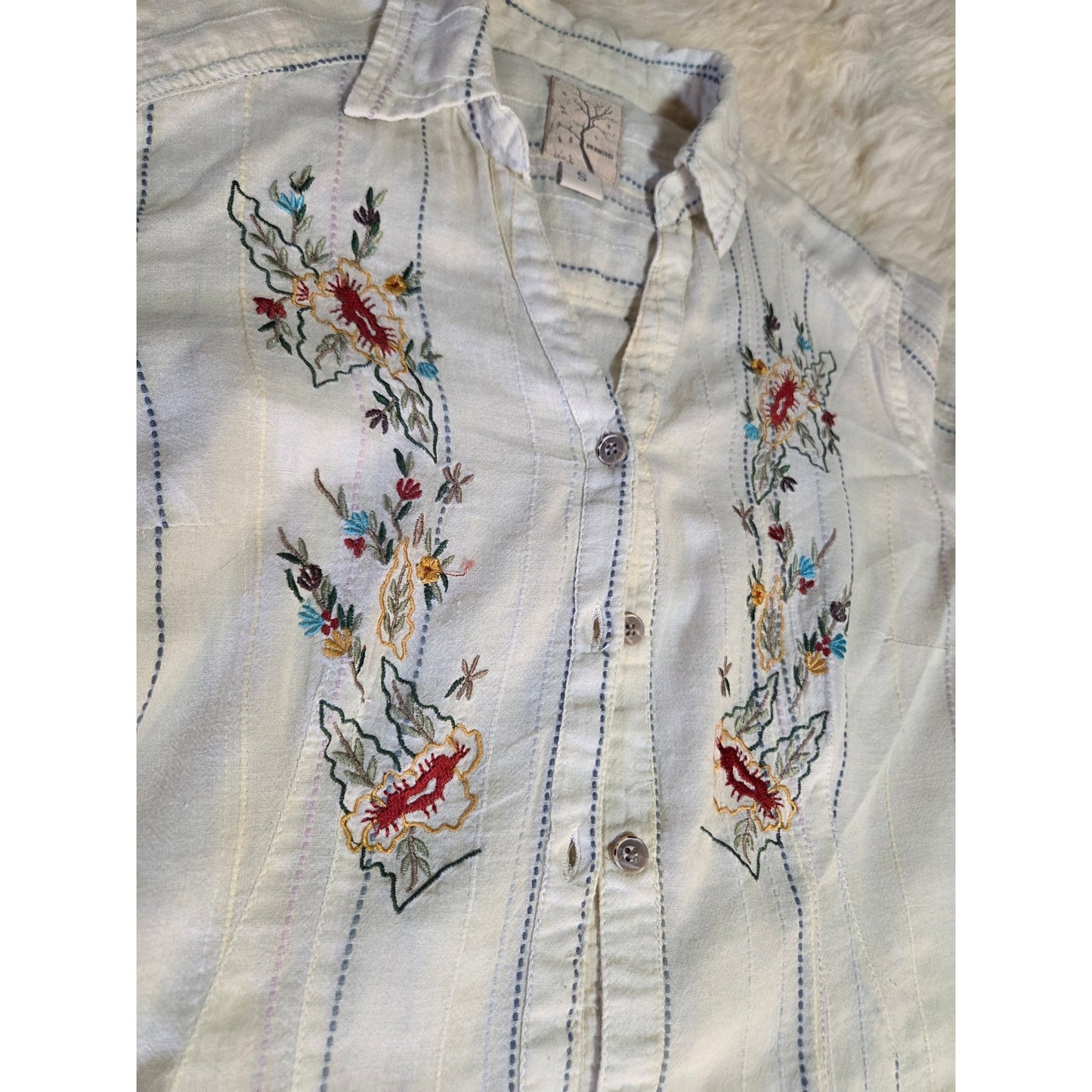 Gramicci Collared Button Down Pearl Snap Embroidered Western Shirt XS
