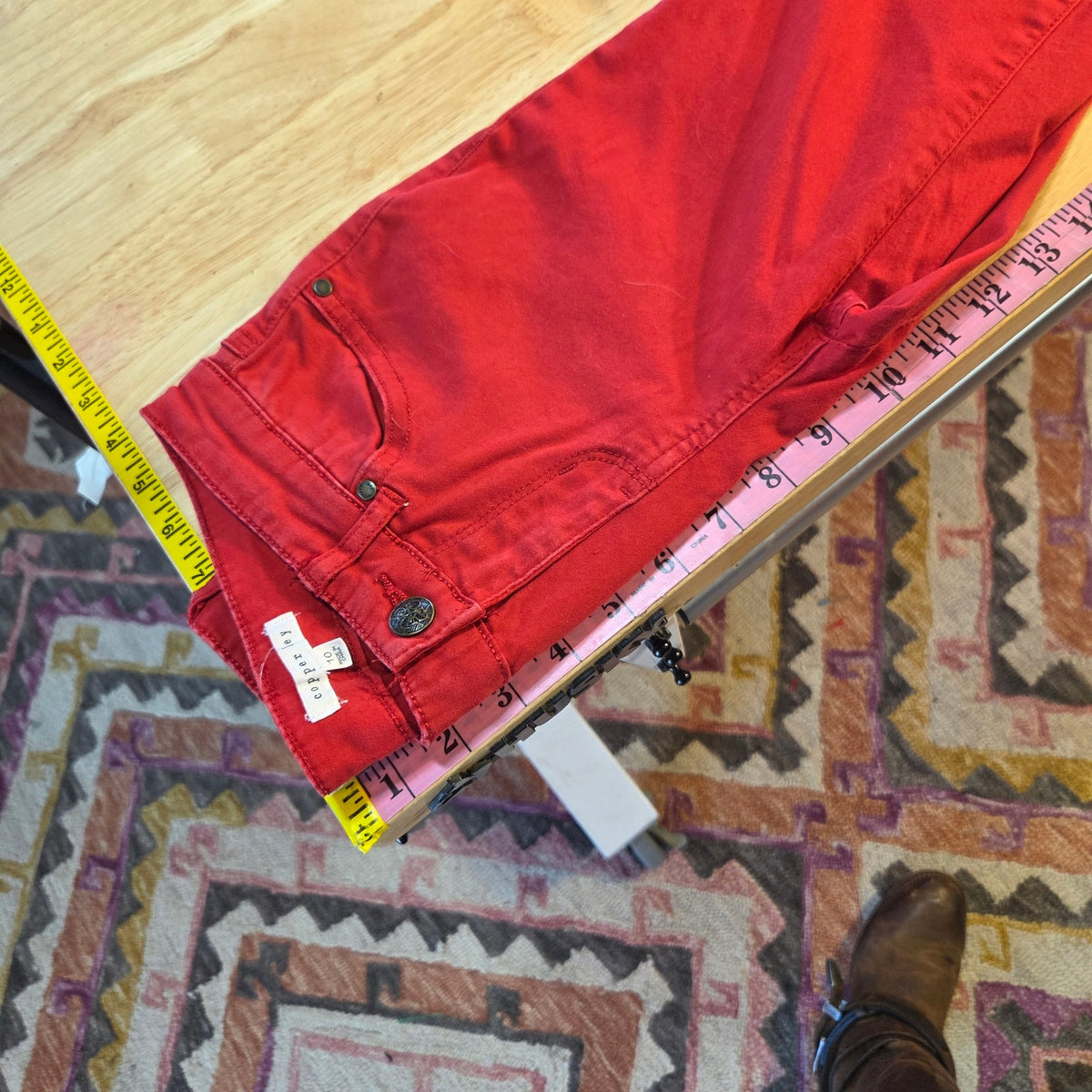 Copper Key Red Size 10 Straight Leg Skinny Jeans 10" Rise 24" Waist