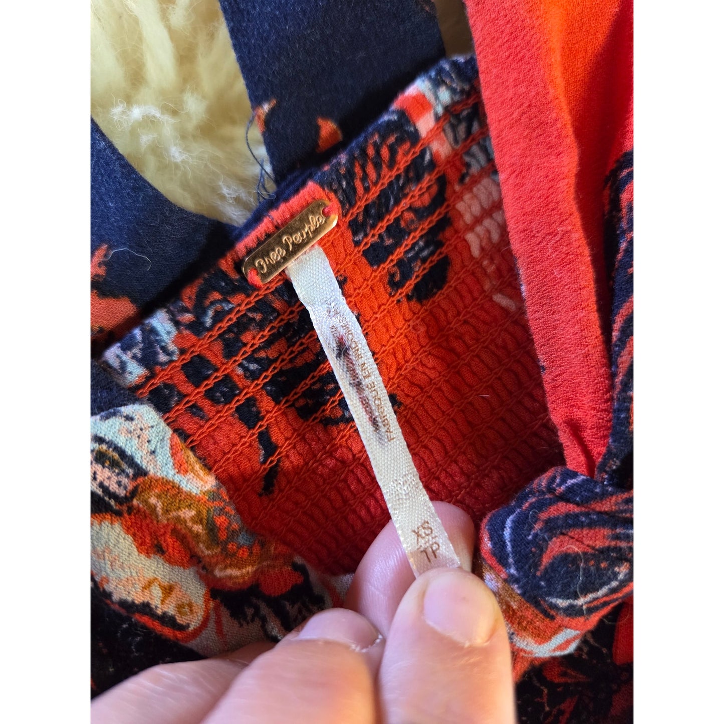 Free People blue orange sleeveless floral dress cut out detail mini short xs