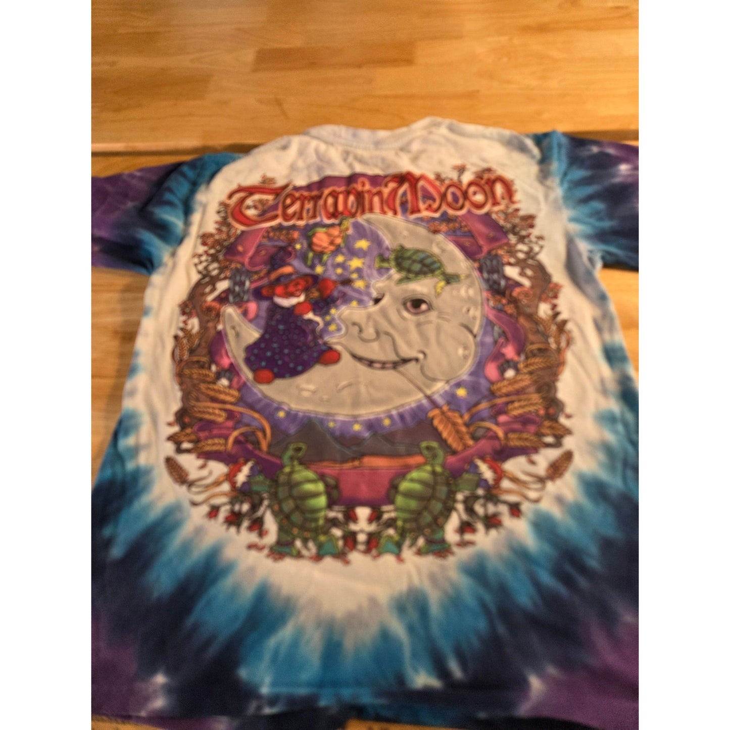 Vintage Liquid Blue Tie Dyed The Grateful Dead Terrapin Moon Sm Purple Blue