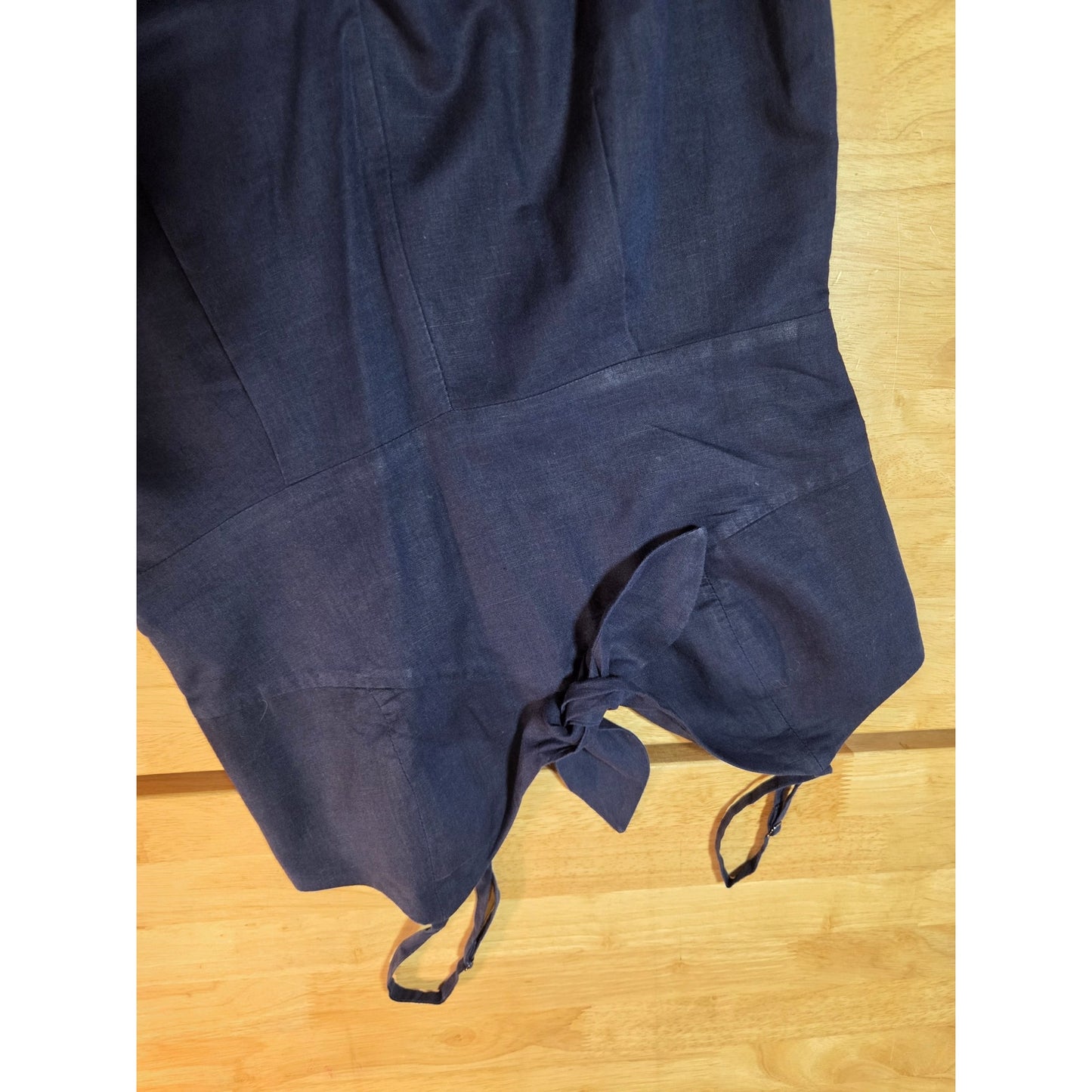 J.Crew size 6 navy blue sleeveless wide leg jumpsuit elasticated Pockets cotton