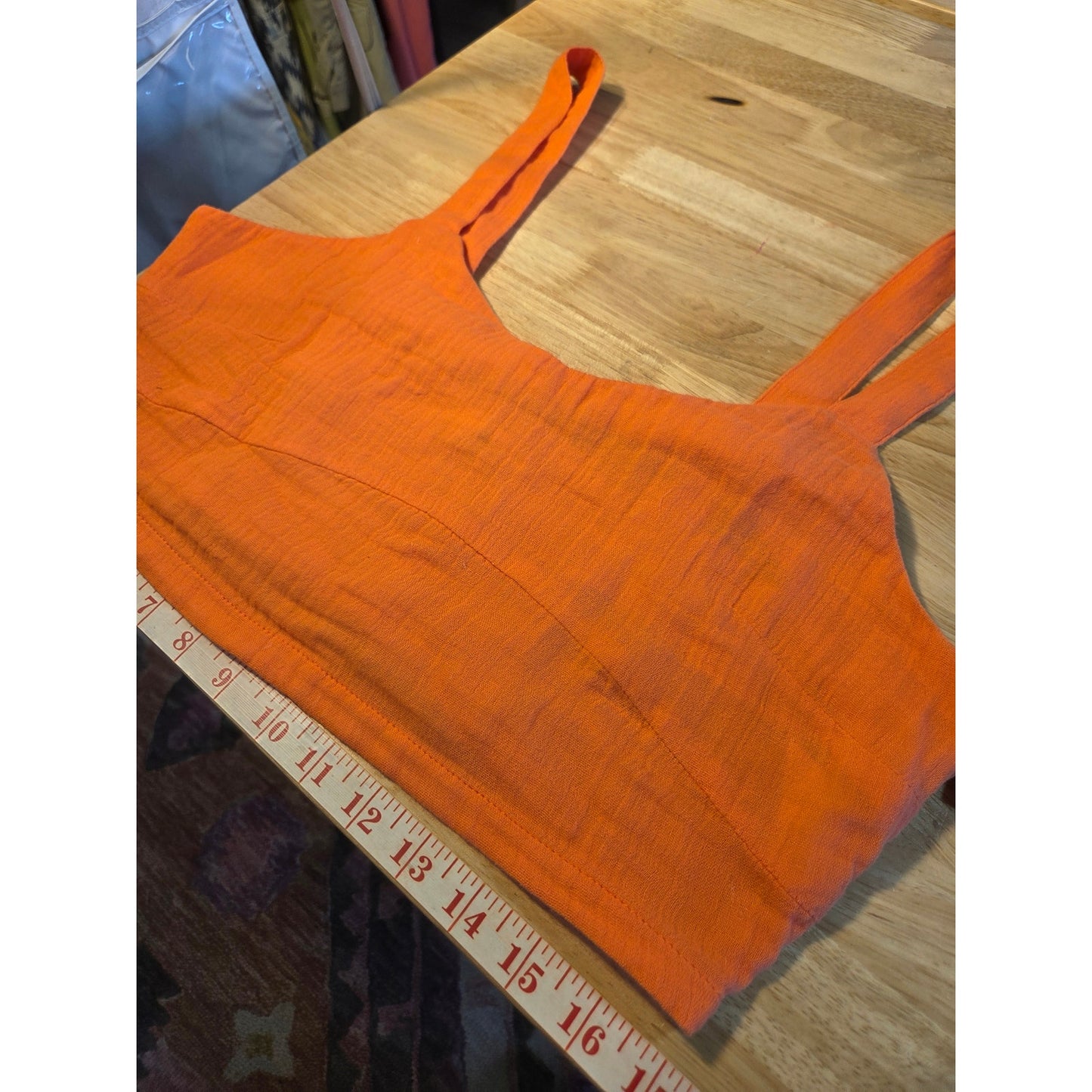 Ripcurl new with tag orange cotton linen crop sleeveless tank small