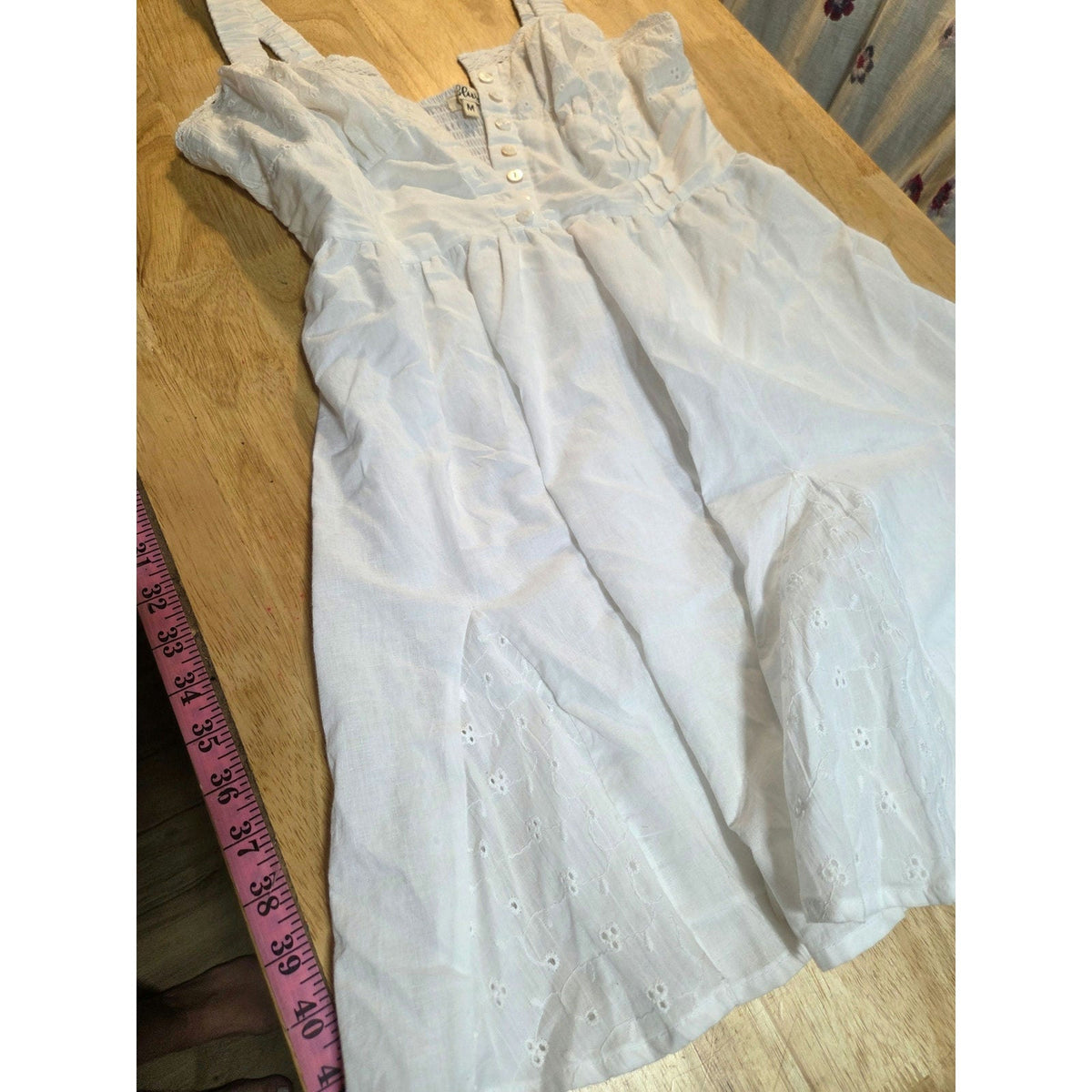 Blush size medium cotton sundress line skirt sleeveless button front princess