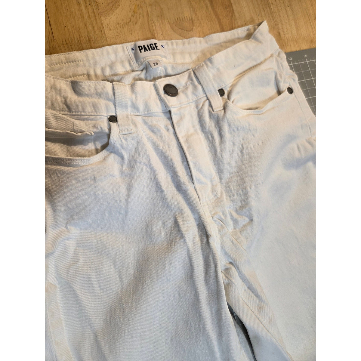 Paige white denim skinny jeans size 24