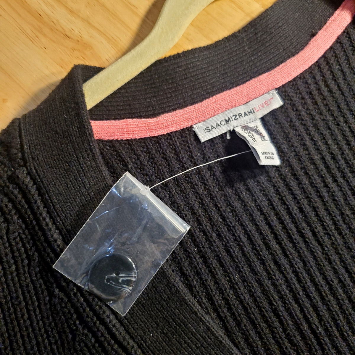 Isaac Mizrahi live black knit cardigan new with tags 1X