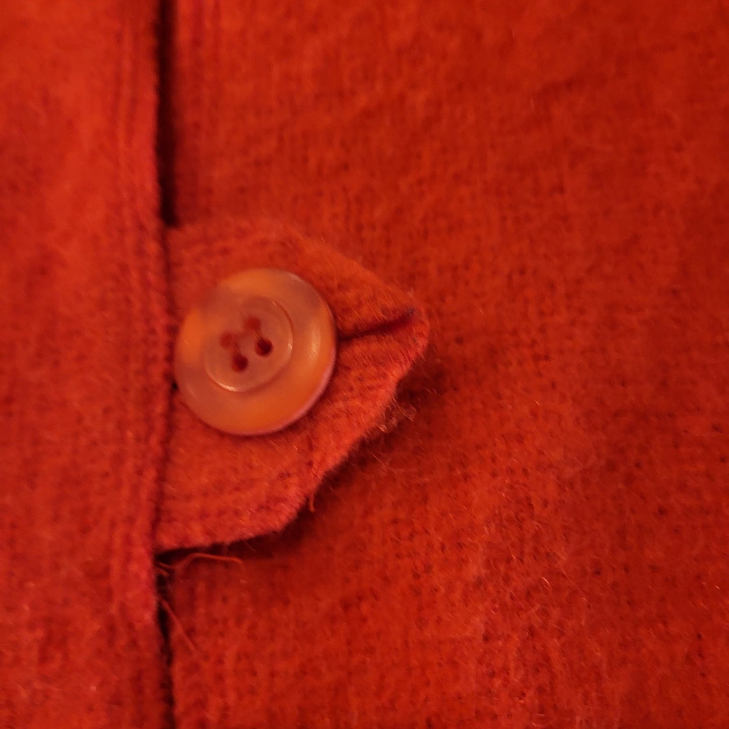 Vintage Doncaster 100% Wool Red Sweater Button Detail Size 4 21" P2P