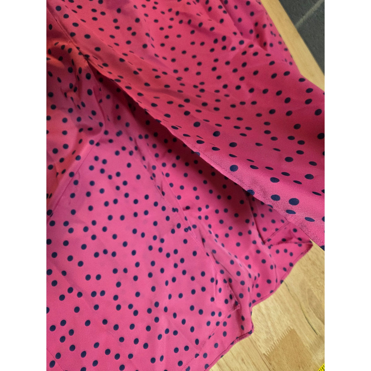 J Peterman Pink & Navy polka dot Maxi skirt size 6