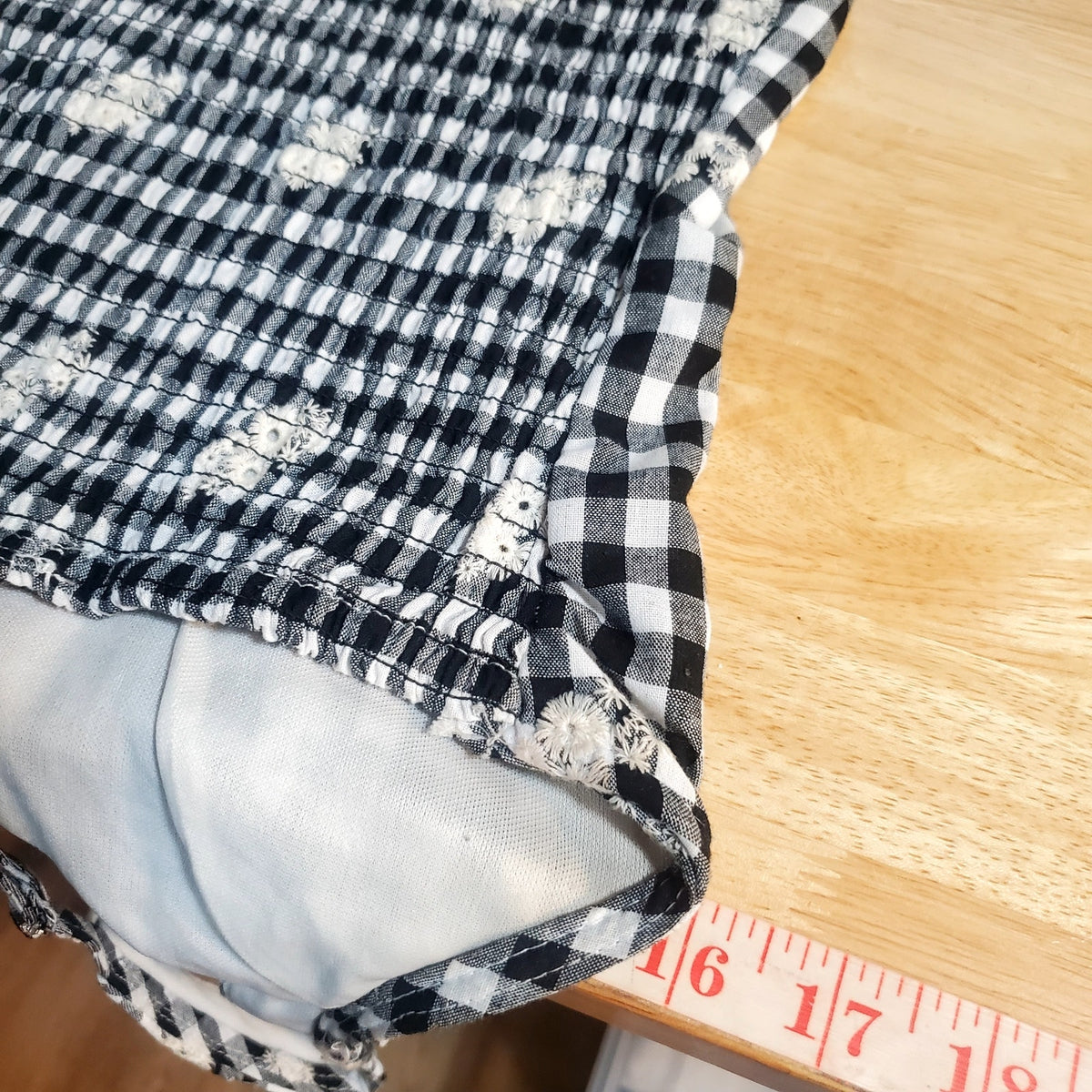 Lotus & Lavender 100% Cotton Gingham corset tank top eyeletted black &white Lrg