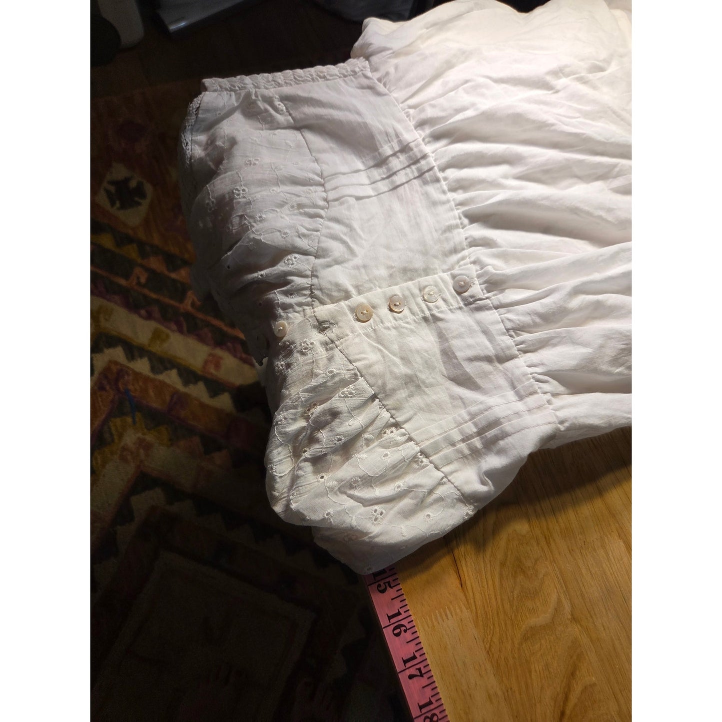 NWT Blush white cotton eyelid dress elasticated stretch back sleeveless M