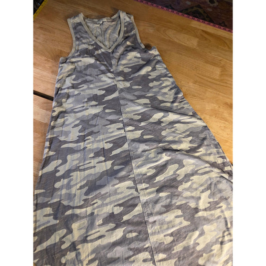Z Supply Jersey camouflage t-shirt dress v-neck sleeveless green khaki medium