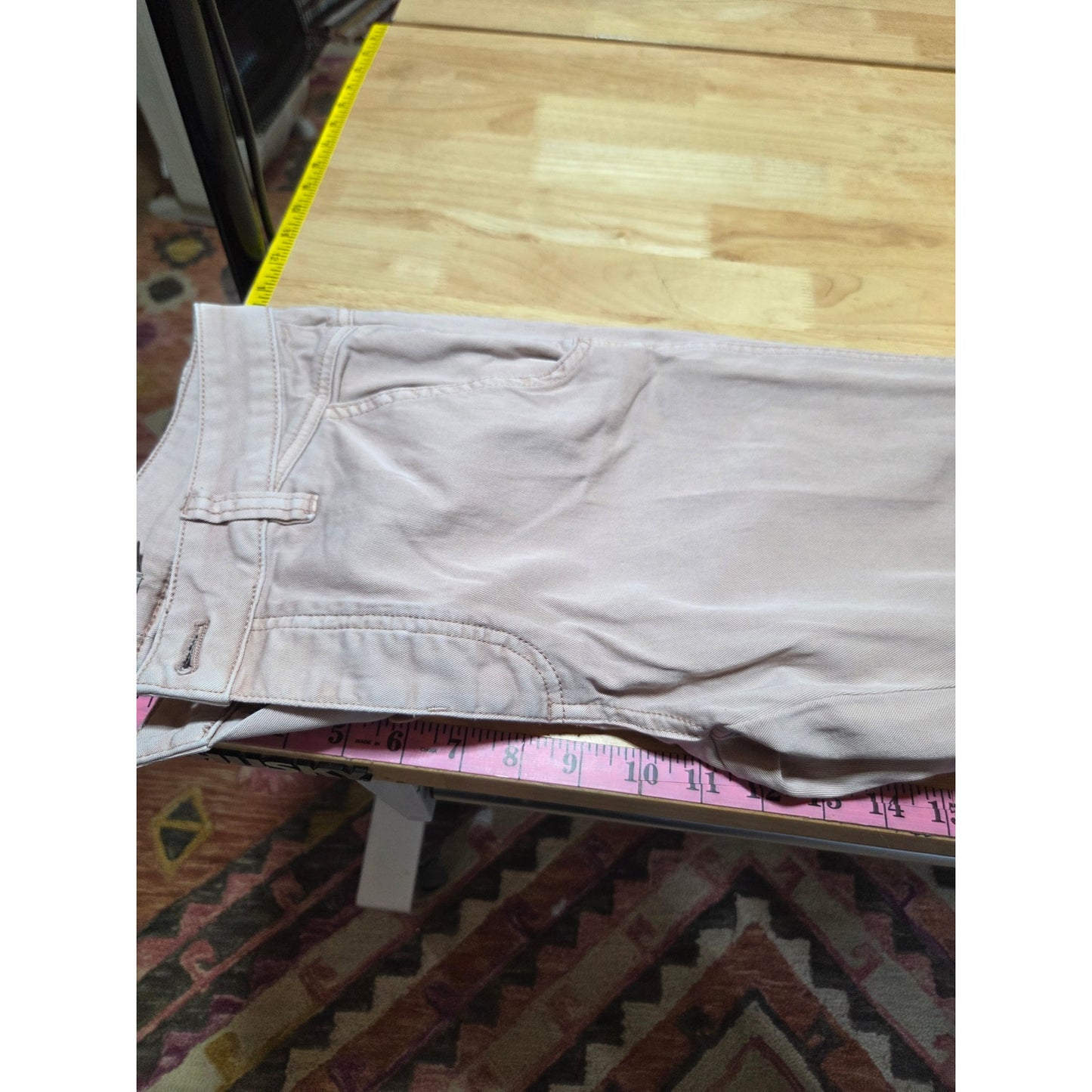 Prana size 8 blush pink nude cropped high water Pedal Pusher pants pockets sz 8