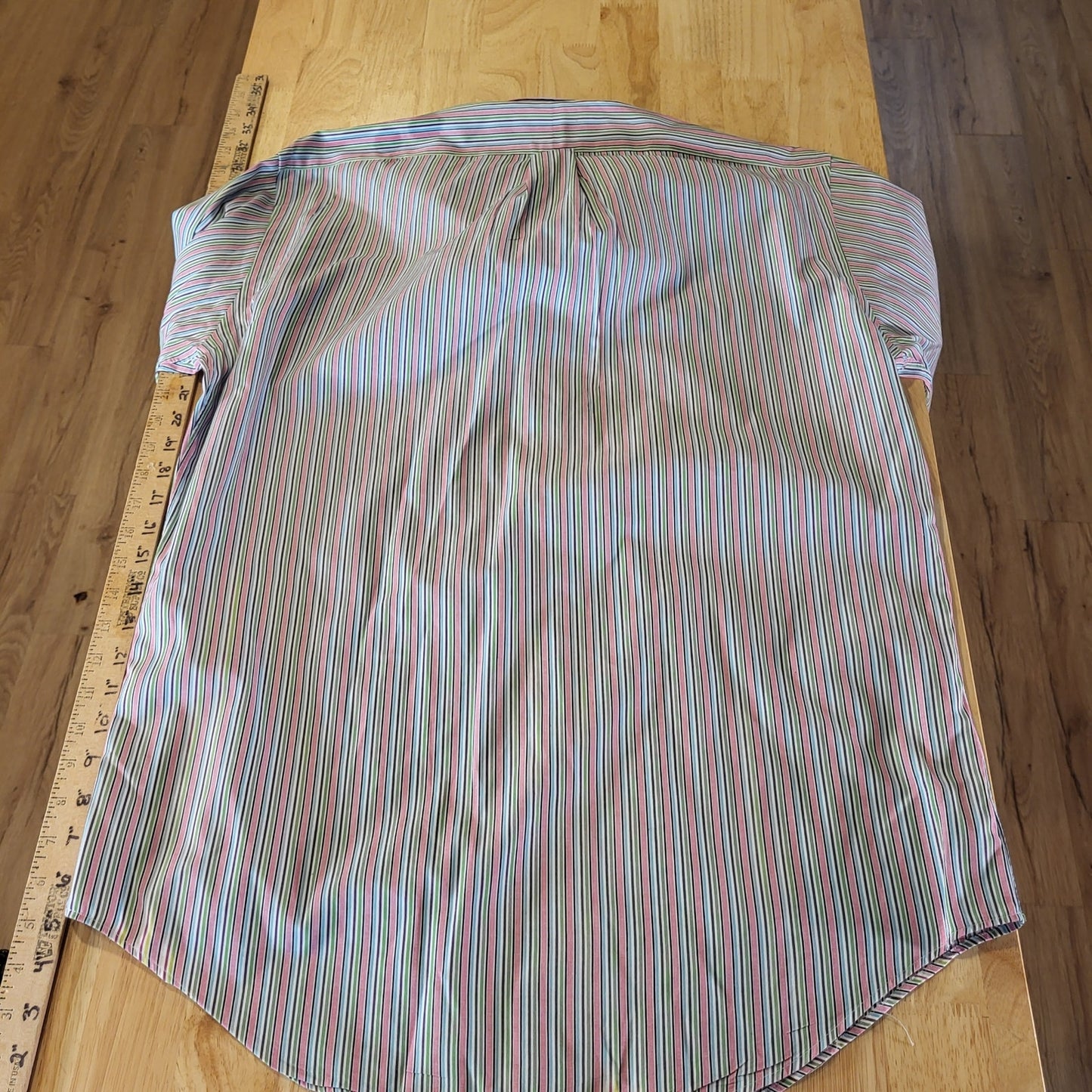 Ralph Lauren Pink Colorful Striped Button Down Collared Shirt Size 15 32/33