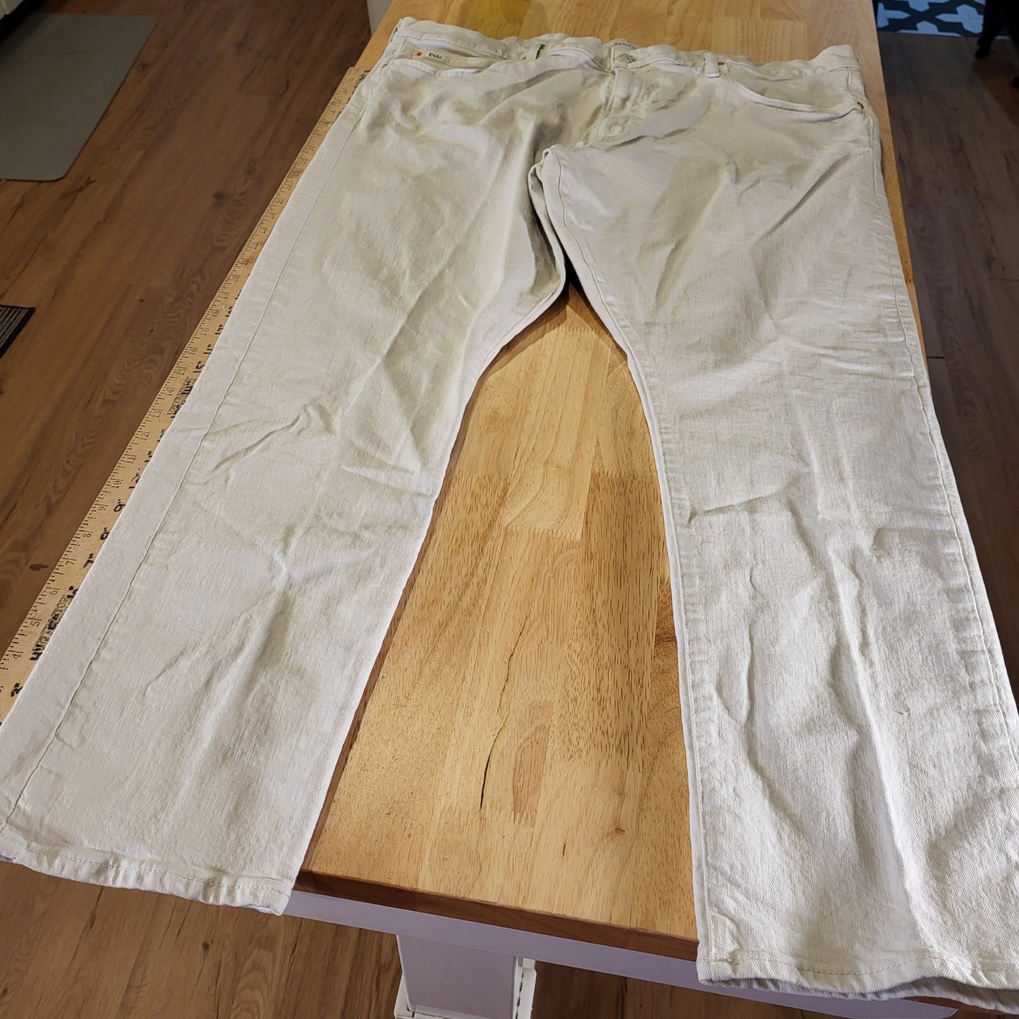 Polo Ralph Lauren White denim jeans 42 X 30 the Sullivan Slim cotton