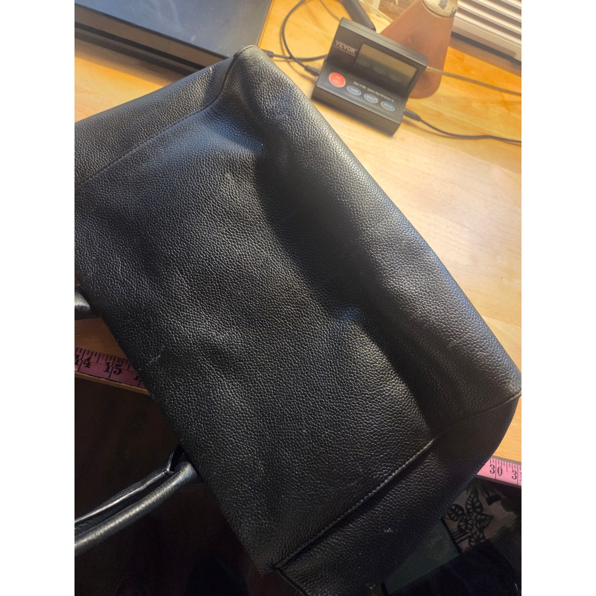 Large Kate Spade leather purse bow detail black pebbled