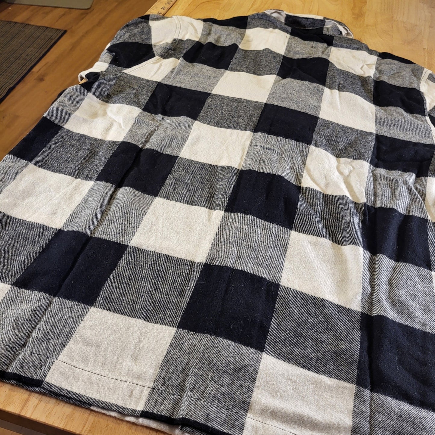 NWT Old Navy Black & White Buffalo Check Flannel Pajama Set Large