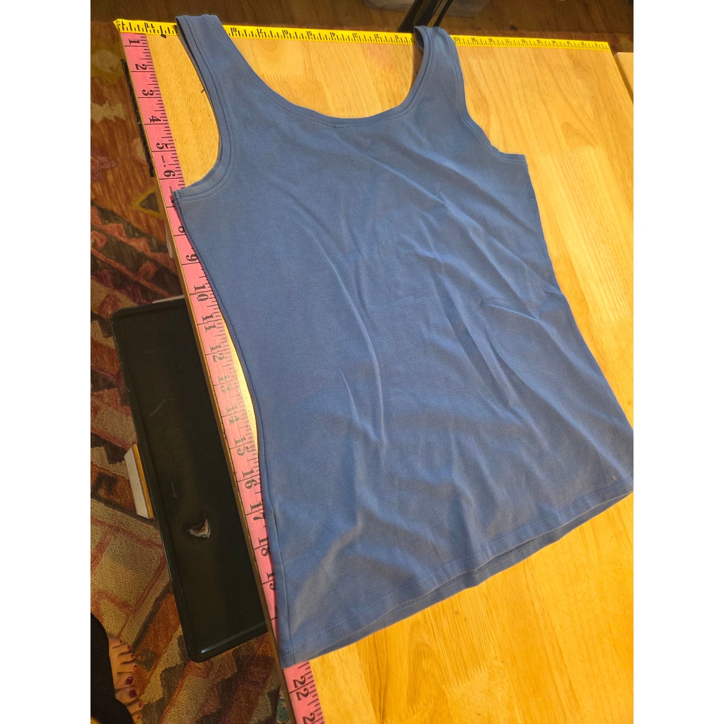 Nic + Zoe blue cotton tank top stretch extra small