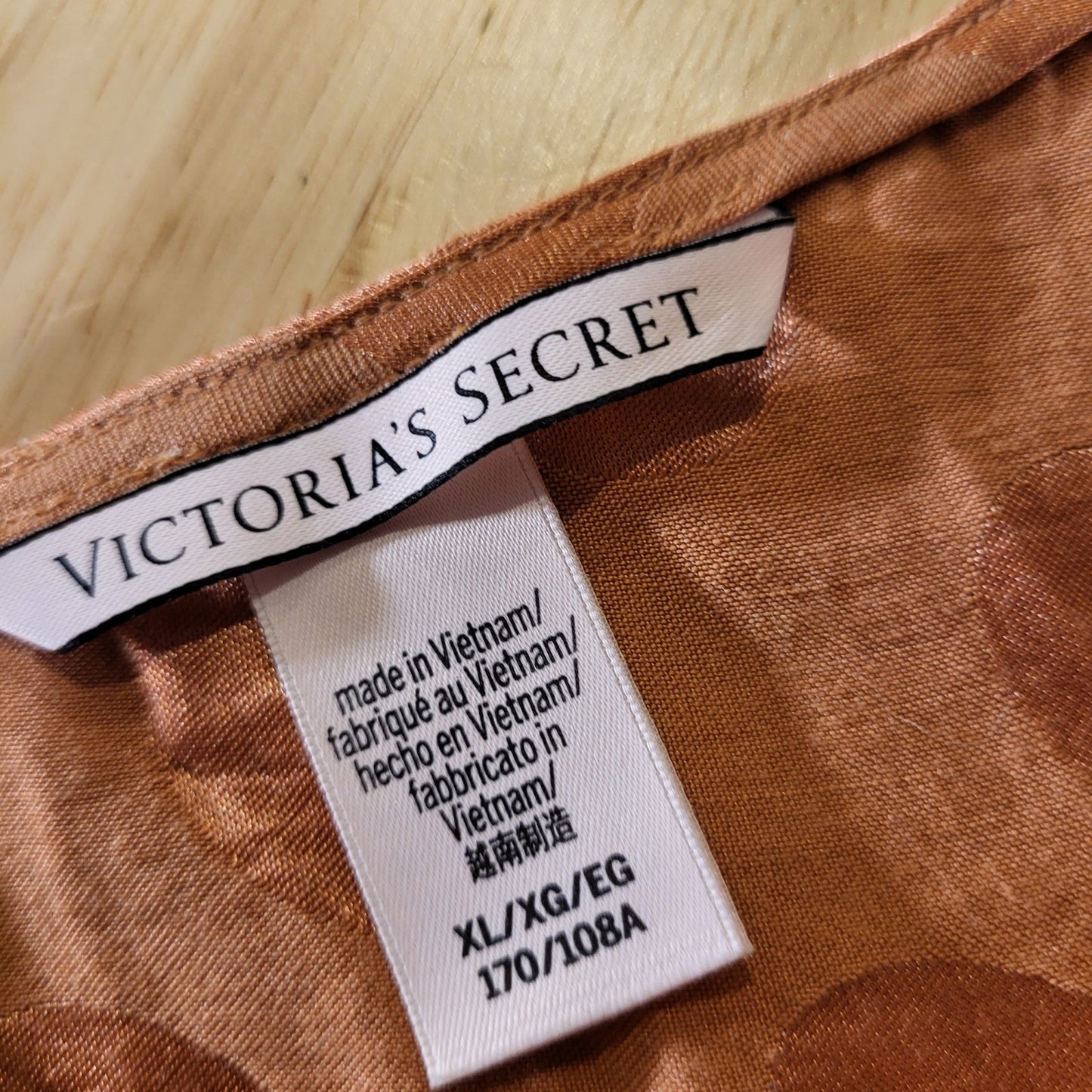 Victoria Secret Burnt Orange Cropped Polka Dot Satin Camisole sz XL